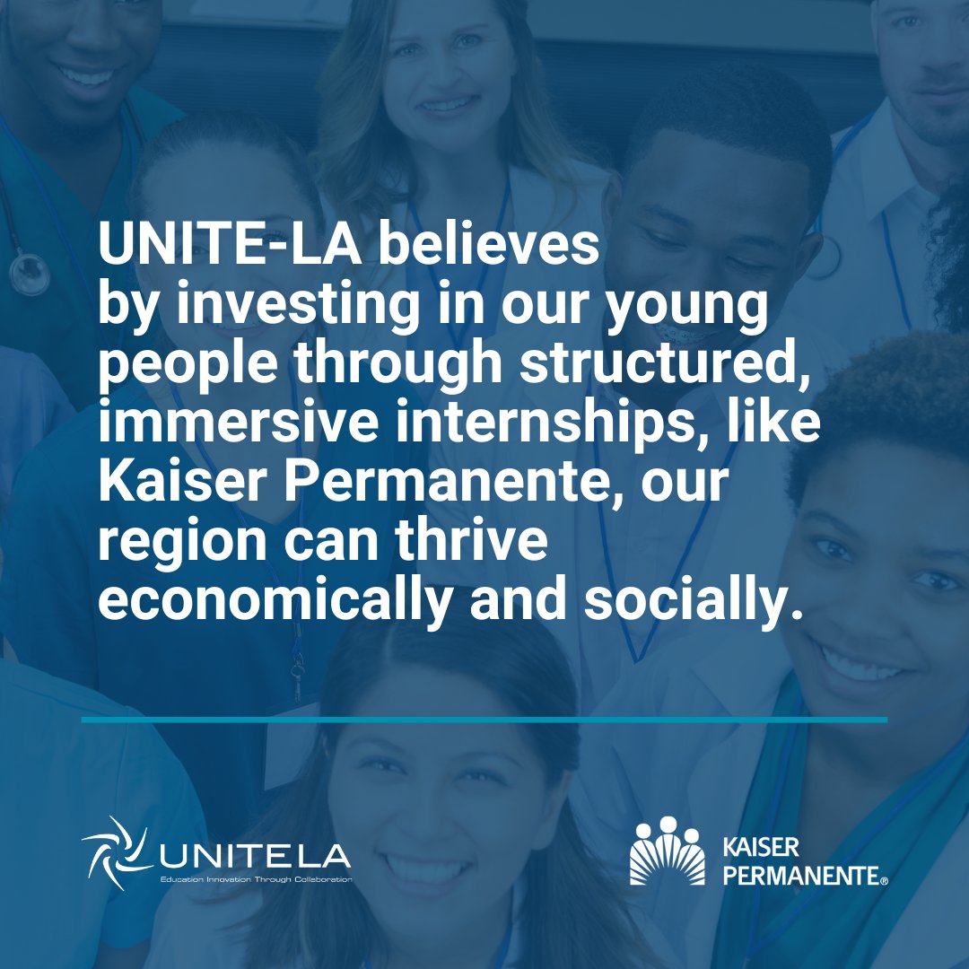 UNITE-LA (@letsunitela) on Twitter photo (1/2) <a href="/KPSCALnews/">Kaiser Permanente Southern California</a>'s internship program doesn't just open doors; it opens the right doors. Aligning with California's broader statewide investments in students – like the Golden State Pathway Program – and work based learning investments,… (1/2) <a href="/KPSCALnews/">Kaiser Permanente Southern California</a>'s internship program doesn't just open doors; it opens the right doors. Aligning with California's broader statewide investments in students – like the Golden State Pathway Program – and work based learning investments,…
