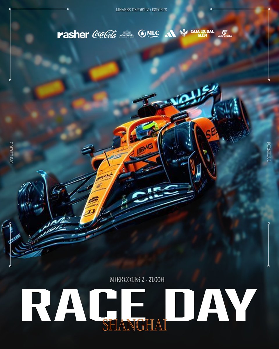 RaceDay | #Formula1 

¡Esta noche volvemos a subirnos al monoplaza!

🗞️| Nuestro azulillo <a href="/Juaniyo_1994/">Juan</a> estará en el gran circuito de Shanghai 🇨🇳

🏆 <a href="/STBLeague/">STB Racing League</a> 
⏰ 21.00H

#UnaNuevaEra