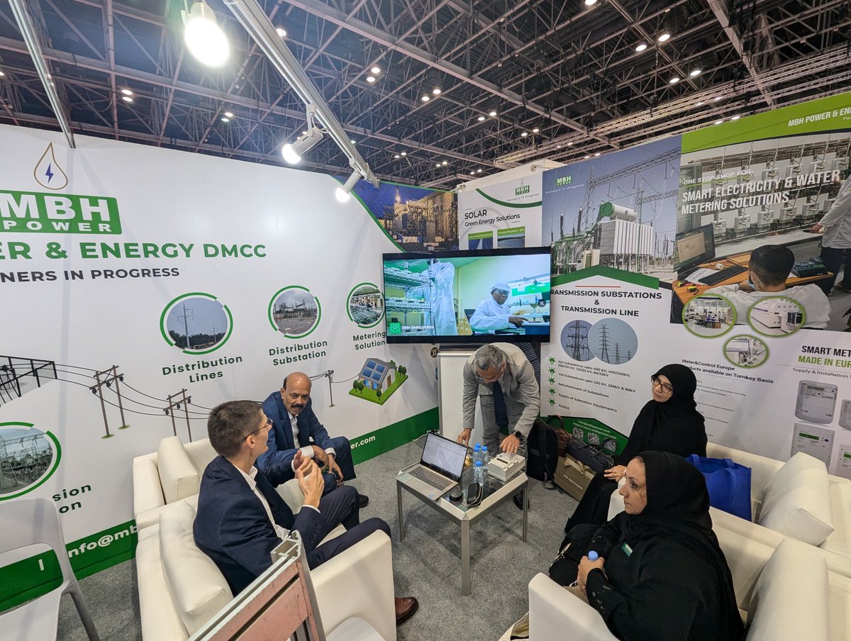 MbhPower's tweet photo. MBH is thrilled to be participating in The Water, Energy, Technology and Environment Exhibition, WETEX 2024 - Day 2, at Dubai World Trade Centre (DWTC). Don't miss the opportunity to visit us at Stall No. AR-G26, Arena 1. #WETEX2024 #Dubai #MBHpower #WaterEnergy #smartmetering https://t.co/nQuTq2MTFC