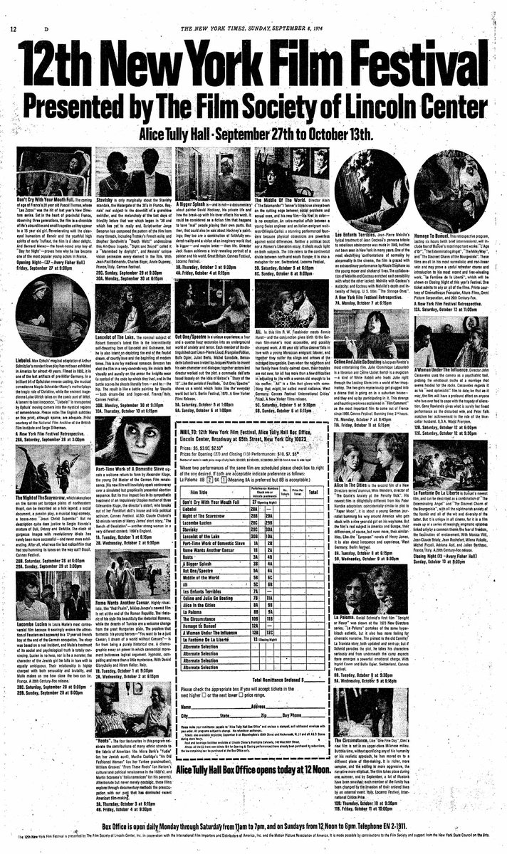 Notebook (@mubinotebook) on Twitter photo In his latest "Movie Poster of the Week" column, <a href="/adriancurry/">MoviePosteroftheDay</a> looks back at the 1974 edition of <a href="/TheNYFF/">New York Film Festival</a> and its program of seventeen new feature films (including work by Cassavetes, Fassbinder, Rivette, Bresson, and Buñuel) → mubi.com/en/notebook/po… In his latest "Movie Poster of the Week" column, <a href="/adriancurry/">MoviePosteroftheDay</a> looks back at the 1974 edition of <a href="/TheNYFF/">New York Film Festival</a> and its program of seventeen new feature films (including work by Cassavetes, Fassbinder, Rivette, Bresson, and Buñuel) → mubi.com/en/notebook/po…