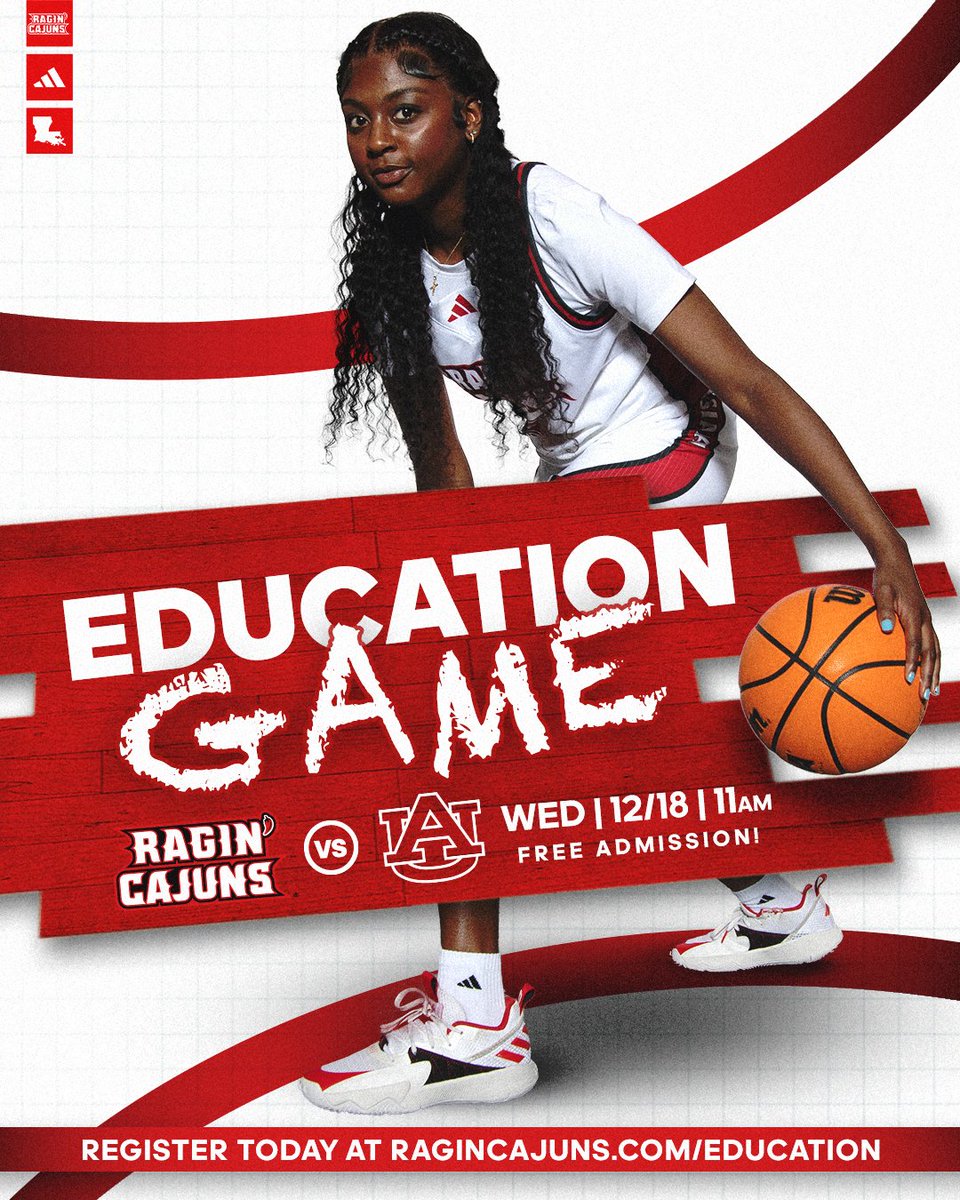 The best day of the year is BACK 🤗

Our 𝗘𝗱𝘂𝗰𝗮𝘁𝗶𝗼𝗻 𝗚𝗮𝗺𝗲 will be taking place on 𝗗𝗲𝗰𝗲𝗺𝗯𝗲𝗿 𝟭𝟴𝘁𝗵!

Open to Grades K-12 ⤵️
🔗 RaginCajuns.com/Education

#GeauxCajuns