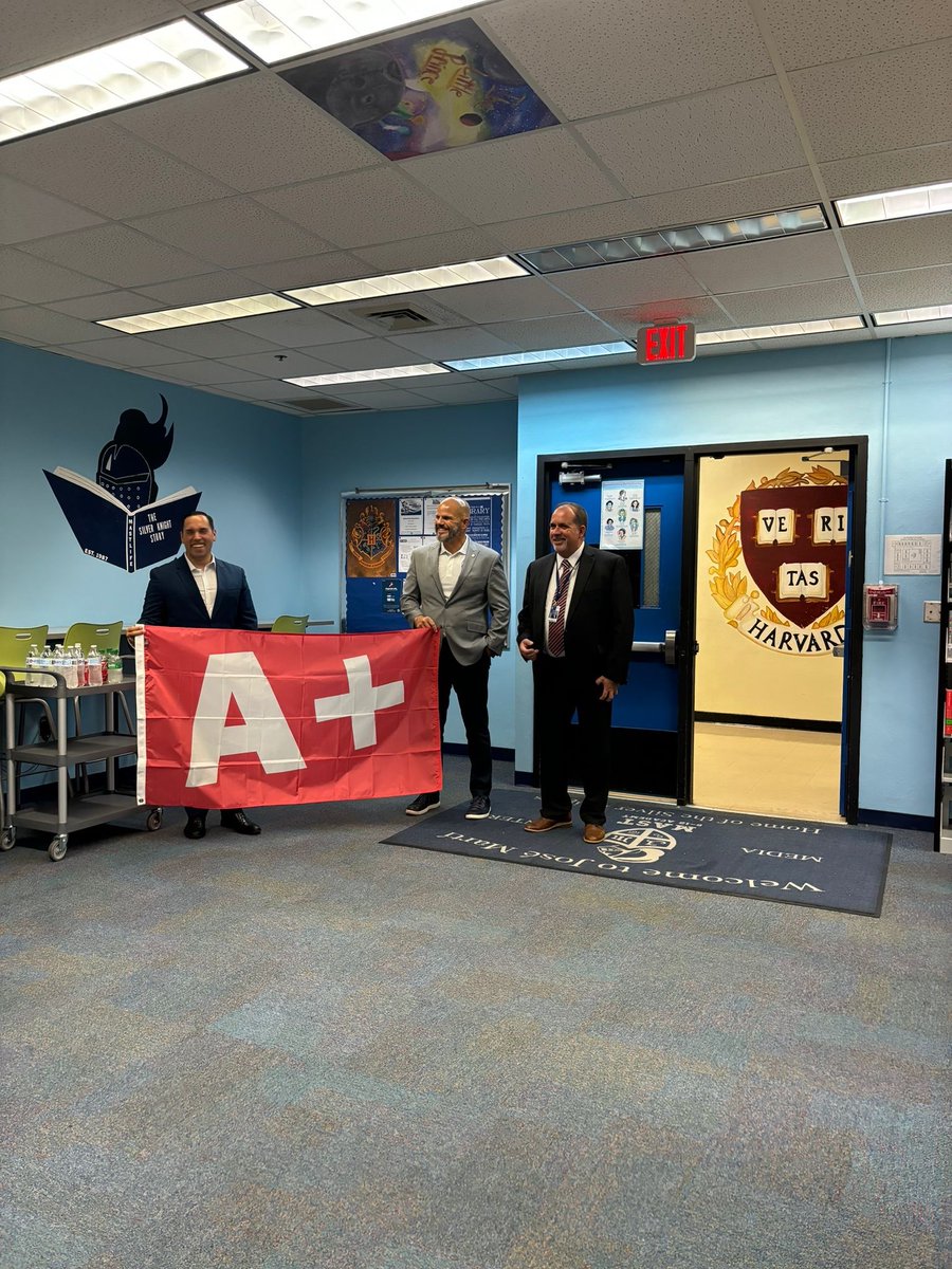 Today, our school was recognized for our A school status.  Parents, teachers and students were part of the recognition as we received the A+ flag.