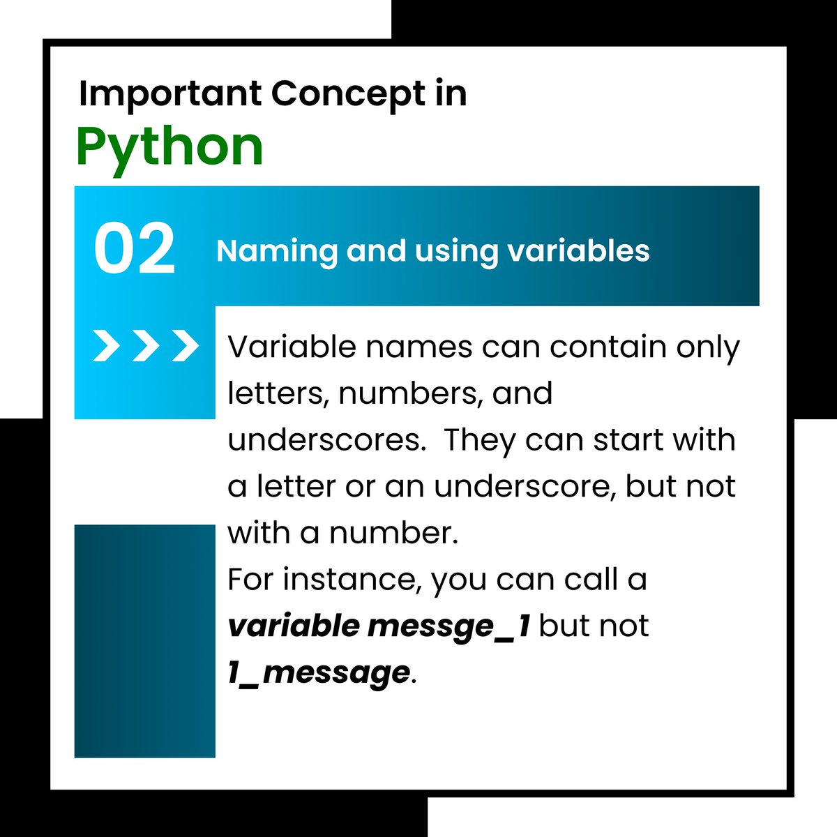 codedropp's tweet image. Hello Python learners! 👩💻👨💻
Here are some basic but important reminders: sometimes the simplest things can lead to errors that are hard to track down 🐛🔍. To prevent bugs in Python, following these rules and guidelines can be really helpful 🛠️💡.
#python #coding