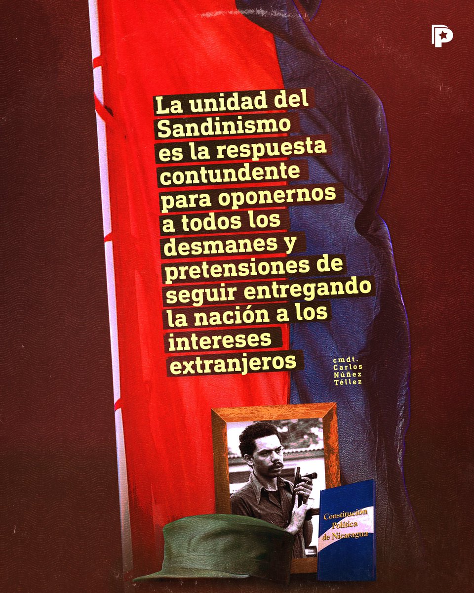 🔴⚫ Comandante Carlos Núñez Téllez, un héroe revolucionario que desde su juventud mostró su coraje y profundo amor por la patria. Militante sandinista, se destacó por su incansable servicio al pueblo de #Nicaragua.