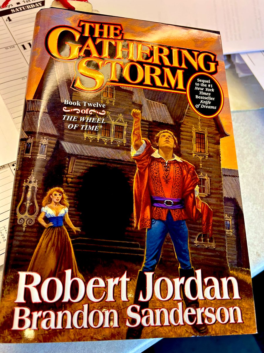 Hello Next Book! And sup to <a href="/BrandSanderson/">Brandon Sanderson</a> for finishing this series. ;) #FirstTimeReader #WheelOfTime #TheGatheringStorm #Book12