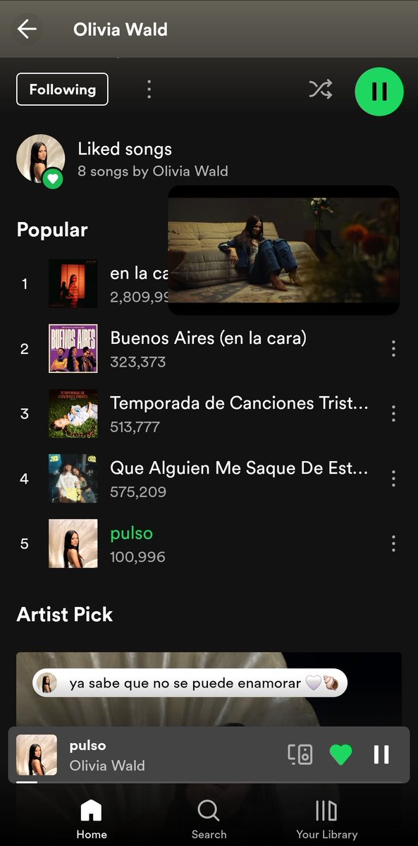 LionessC16's tweet image. Primeros 100K para PULSO en @Spotify y ojo con EN LA CARA 💪🏼!!!! Sigan reproduciendo y compartiendo!!! #TEAM2V💙 

#PULSO 🤍🐚