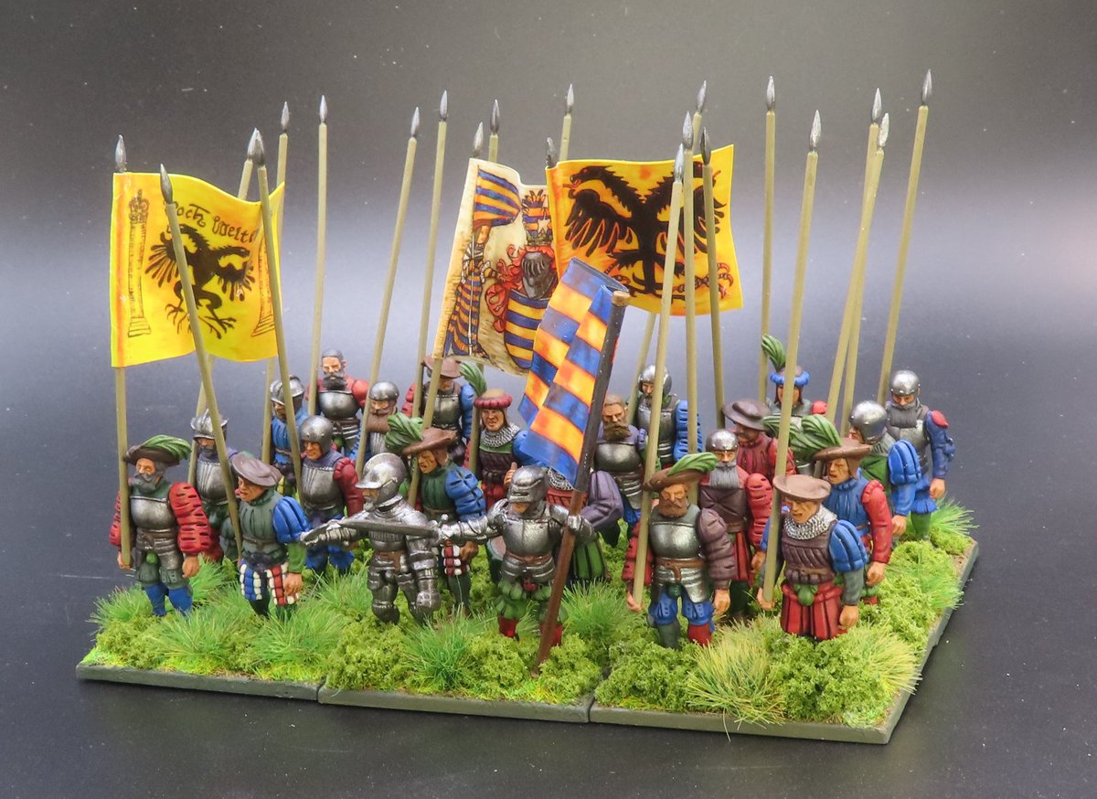 point_hq's tweet image. Second pike block from the Landsknecht starter army box now completed. Oddly therapeutic painting these chaps 😊
#wargaming #Warmongers