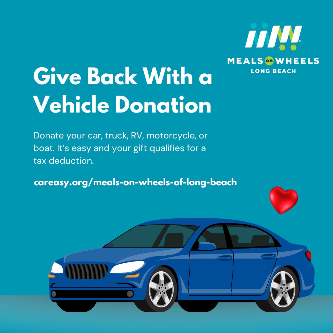 Got an old car you no longer need? Turn it into a force for good!  By donating your vehicle, you can support Meals on Wheels of Long Beach. Plus, it's super easy and your donation is tax deductible! 

Visit  careasy.org/meals-on-wheel… to learn more.