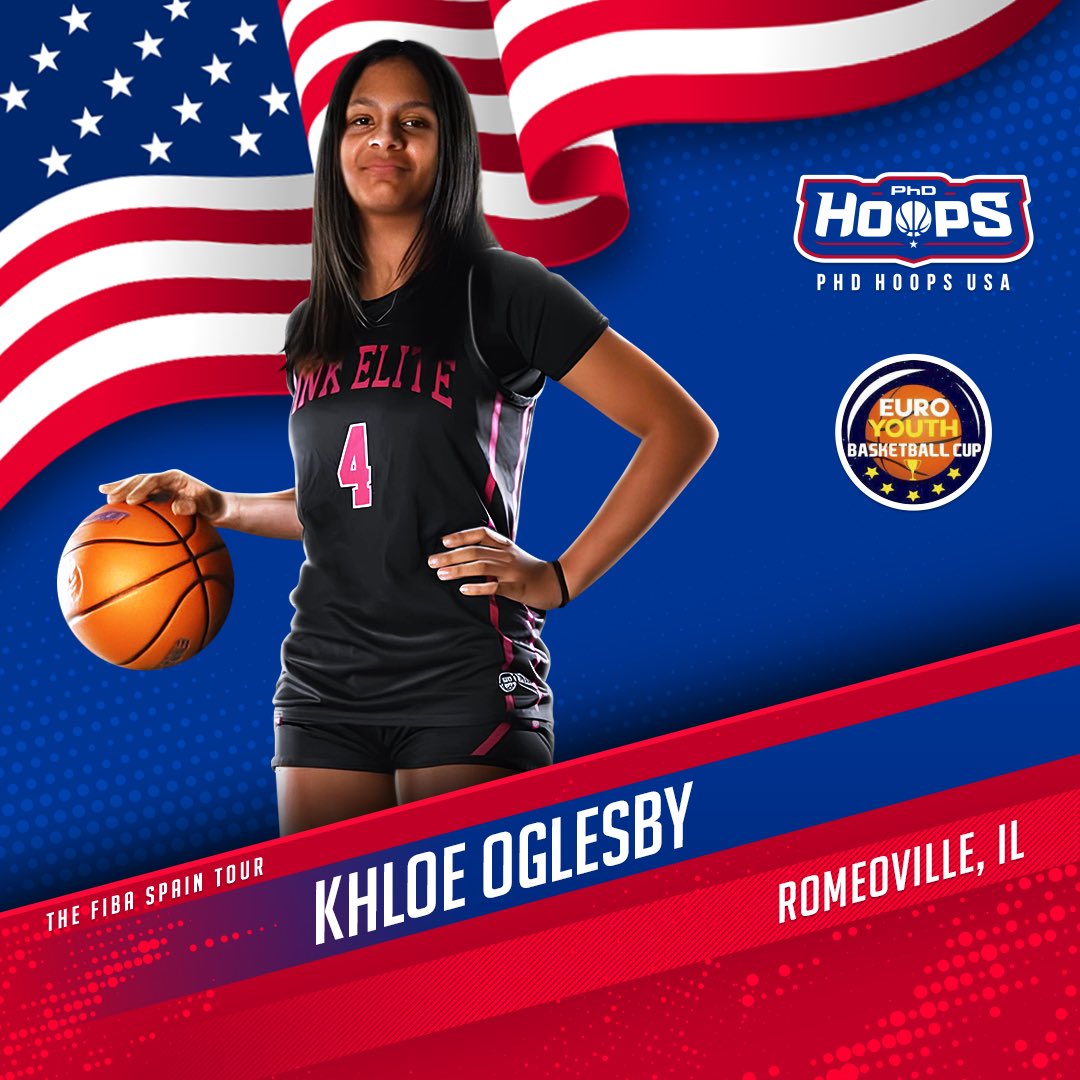 We welcome KHLOE OGLESBY (IL) to our U16 Girls Team competing in Spain at the Euro Youth Basketball Cup in June, 2025! #PhDHoopsUSA #GoForGold 🇺🇸🏀