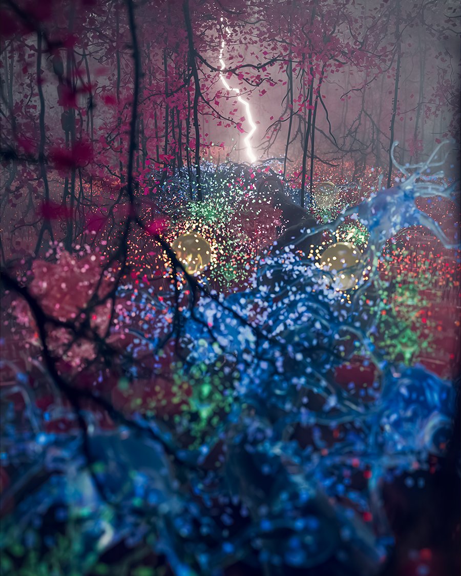 Proud to share that <a href="/CellCellPress/">Cell</a> chose an illustration by Barrow illustrators Hannah Koffman &amp; Dani VanBrabant for the cover of "Neuron." The depiction of a #braincell forest was inspired by @BNI_NCC_RMJ, lead author on an atlas published in the issue: cell.com/neuron