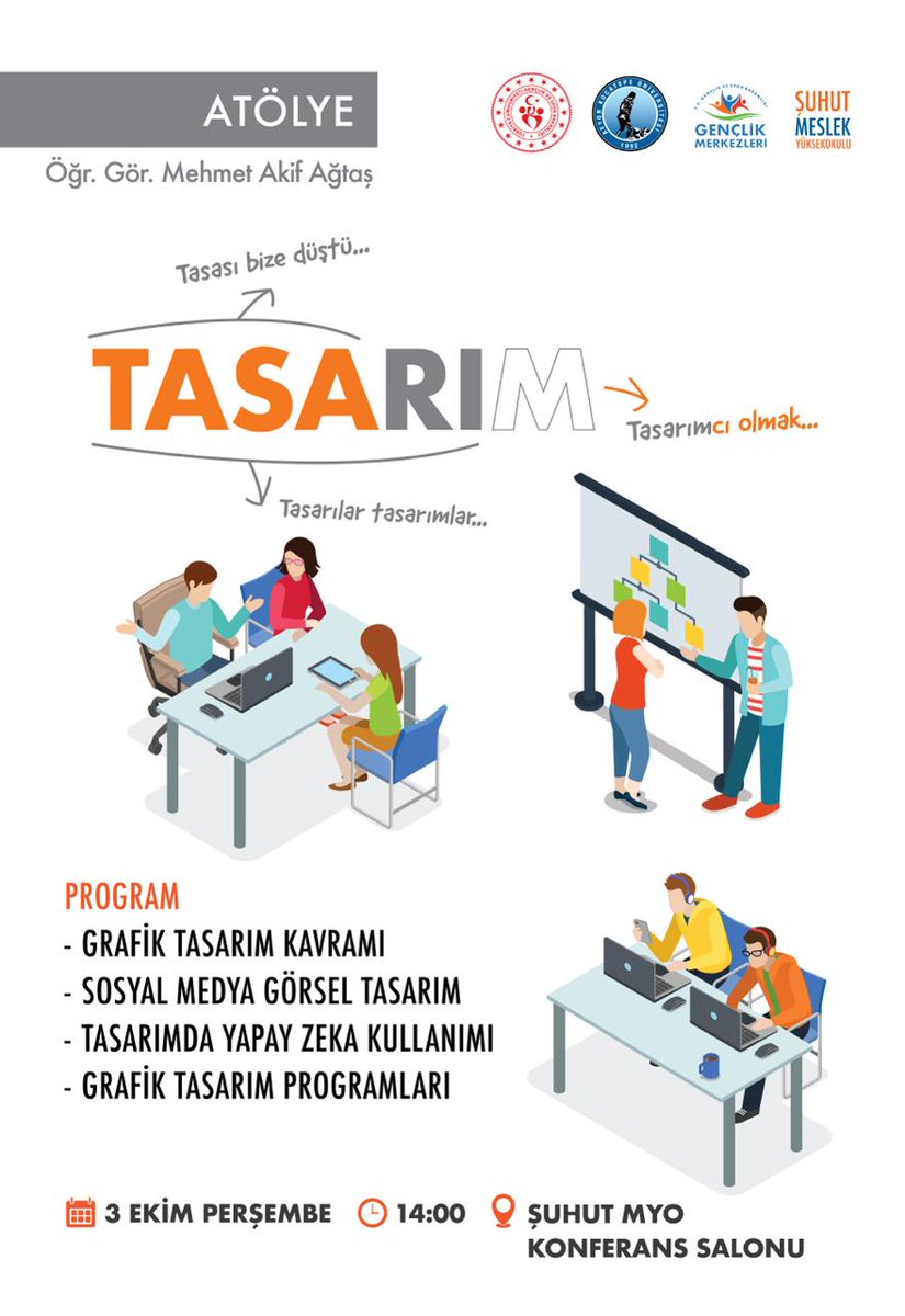''Tasarım Atölyesi'' kapsamında oldukça verimli bir eğitim düzenlenecektir. <a href="/suhutmyo/">suhutmyo</a>'na ve <a href="/maagtas/">Mehmet Akif Ağtaş</a> Hocamıza bu verimli eğitim için şimdiden teşekkürler.😊
🗓 03.10.2024 Perşembe 
⏰️ 14.00
📍 Şuhut Myo 
#gsbgm