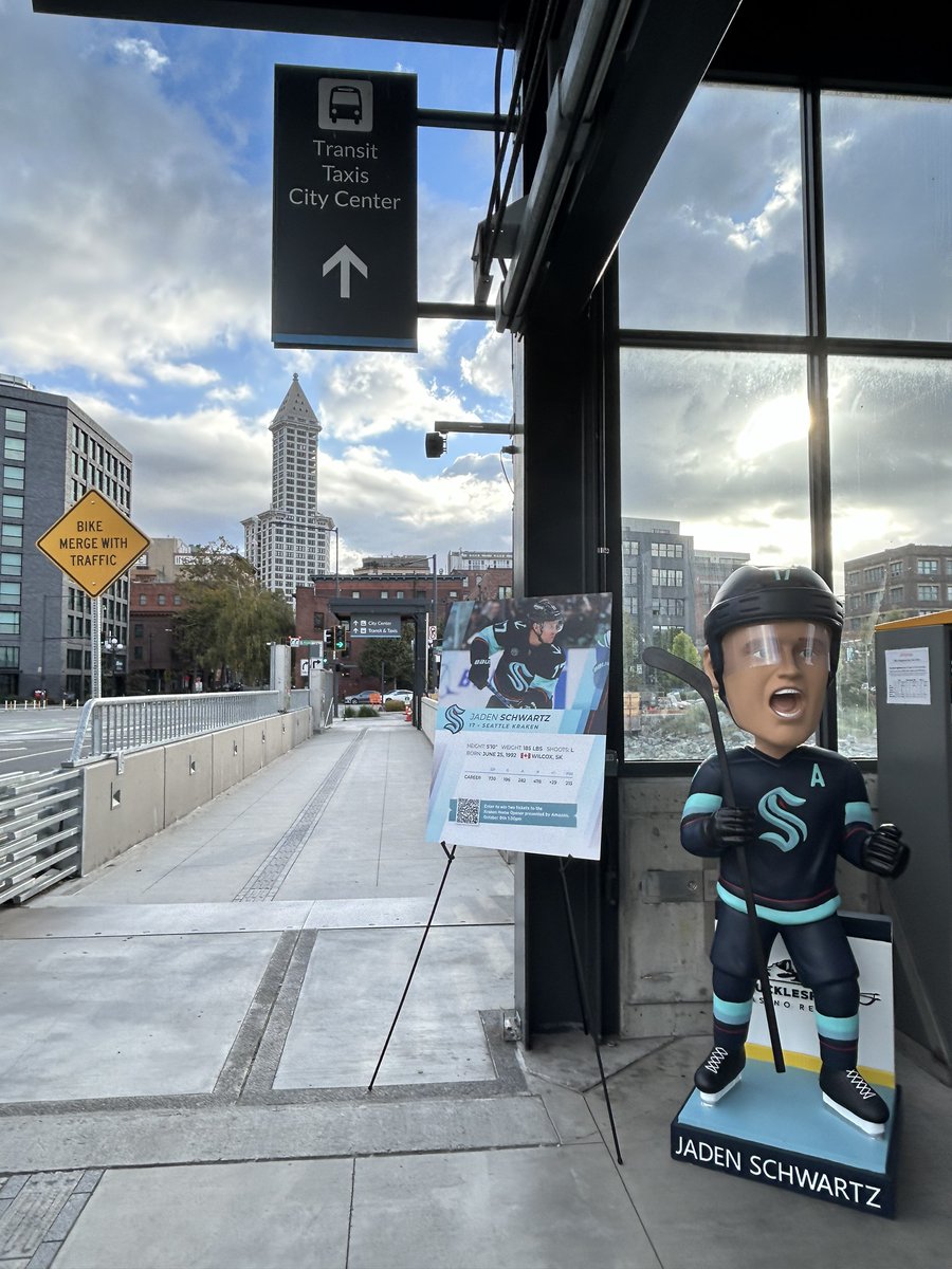 Come say hi at Pier 50 &amp; take a photo with Jaden Schwartz's bobblehead for a chance to win tickets to the #SeaKraken home opener on 10/8! 🦑🏒🌊 bit.ly/3TSctHW