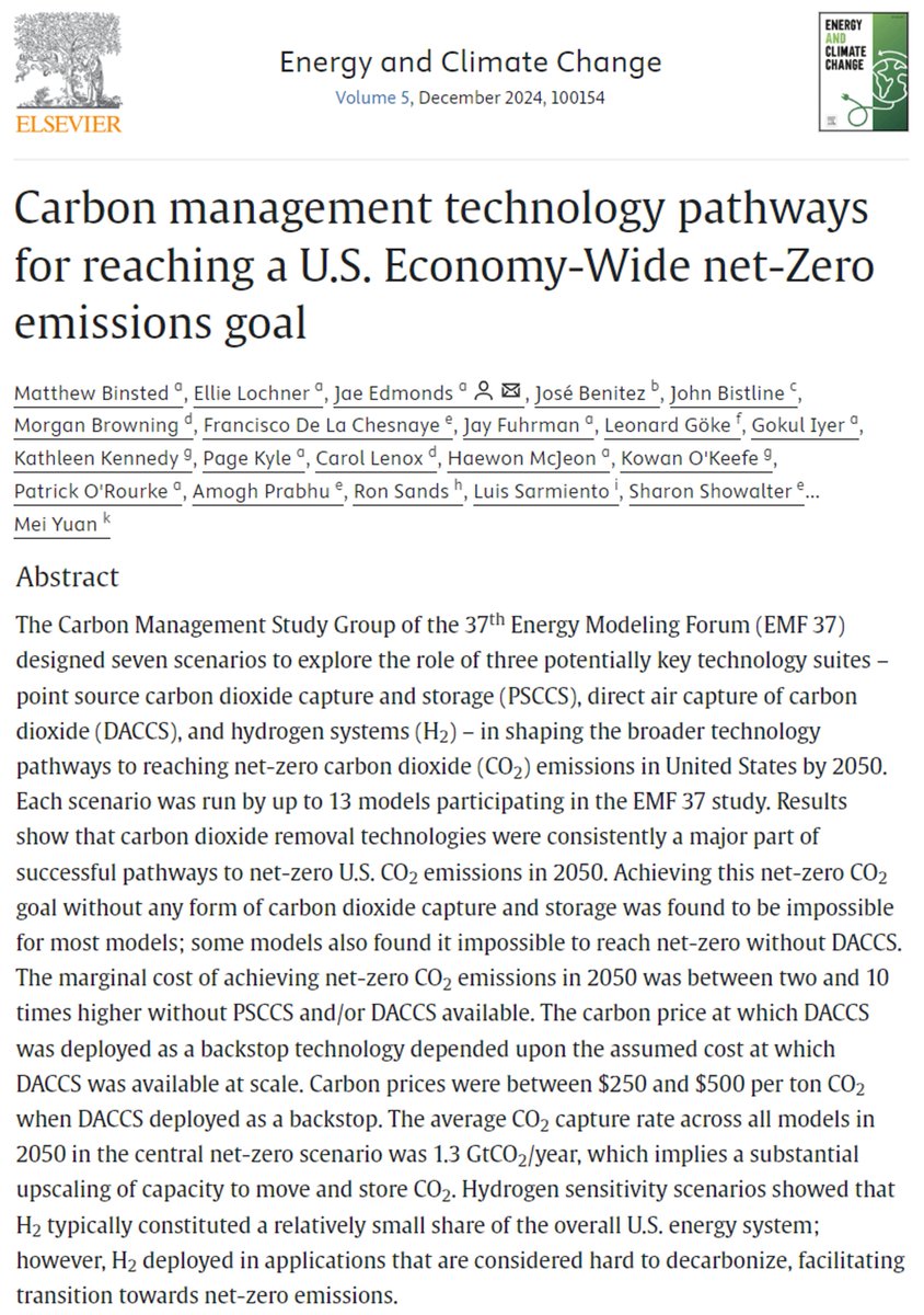 What role could carbon management play in reaching net-zero emissions?
 
Our new multi-model paper looks at carbon capture and carbon removal in U.S. net-zero CO2 by 2050 scenarios.