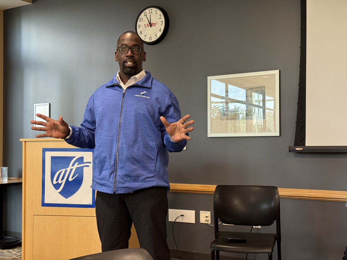 AFTunion's tweet photo. .@fedingram: Higher education is the cradle of intellect and knowledge we need, that takes our students from nothing to something. It teaches you how to think critically and apply that in the real world. #RealSolutionsForHigherEd https://t.co/xDCmnHXD4x