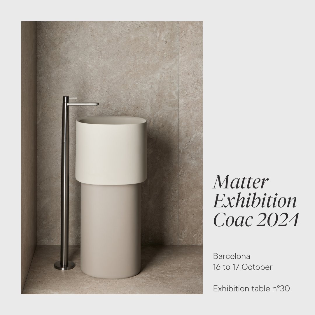 ✨Next stop Matter Exhibition 2024 <a href="/COACatalunya/">Col·legi d’Arquitectes de Catalunya</a> 

From 16 to 17 October
Exhibiton Table nº30

#sanycces #barcelona #coac #matterexhibition #interiordesign #interiordesigntrends