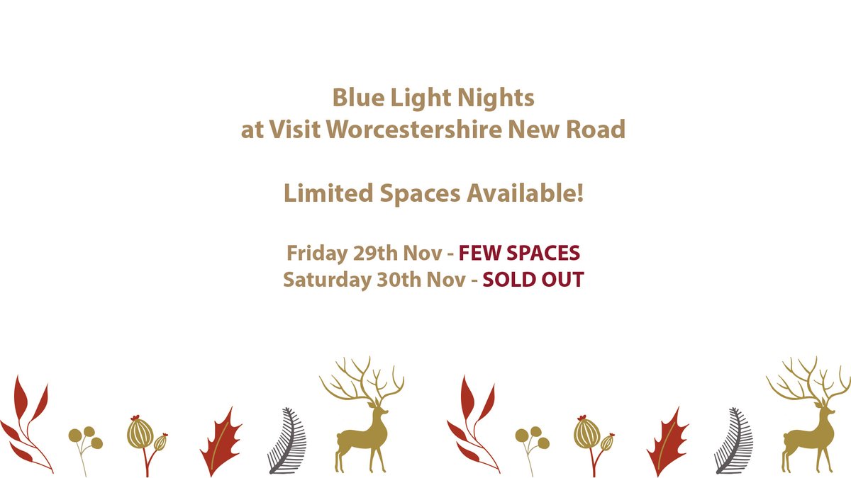 Visit Worcestershire New Road (@newroadevents) on Twitter photo Our Blue Light Night Festive Party Nights are selling fast! ๐
Join us at Visit Worcestershire New Road this November for a special thank you to those working in the Emergency Services, NHS, Public Sector, and Armed Forces with our exclusive Blue Light Night package. ๐๐ฉโโ๏ธ๐ฎโโ๏ธ๐ Our Blue Light Night Festive Party Nights are selling fast! ๐
Join us at Visit Worcestershire New Road this November for a special thank you to those working in the Emergency Services, NHS, Public Sector, and Armed Forces with our exclusive Blue Light Night package. ๐๐ฉโโ๏ธ๐ฎโโ๏ธ๐