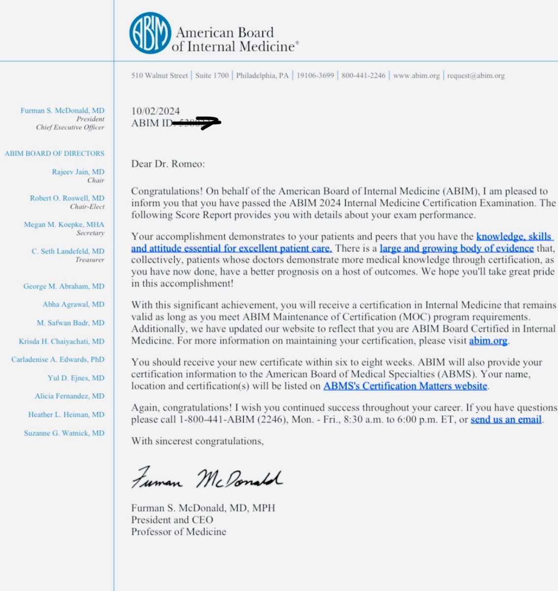 Francisco José Romeo 🇦🇷🇺🇸 (@fjromeomd) on Twitter photo Happy to share I achieved my board certification in Internal Medicine by <a href="/ABIMcert/">American Board of Internal Medicine (ABIM)</a> 🙌🍾 Thankful to my family and mentors in this journey #hardworkpaysoff Happy to share I achieved my board certification in Internal Medicine by <a href="/ABIMcert/">American Board of Internal Medicine (ABIM)</a> 🙌🍾 Thankful to my family and mentors in this journey #hardworkpaysoff