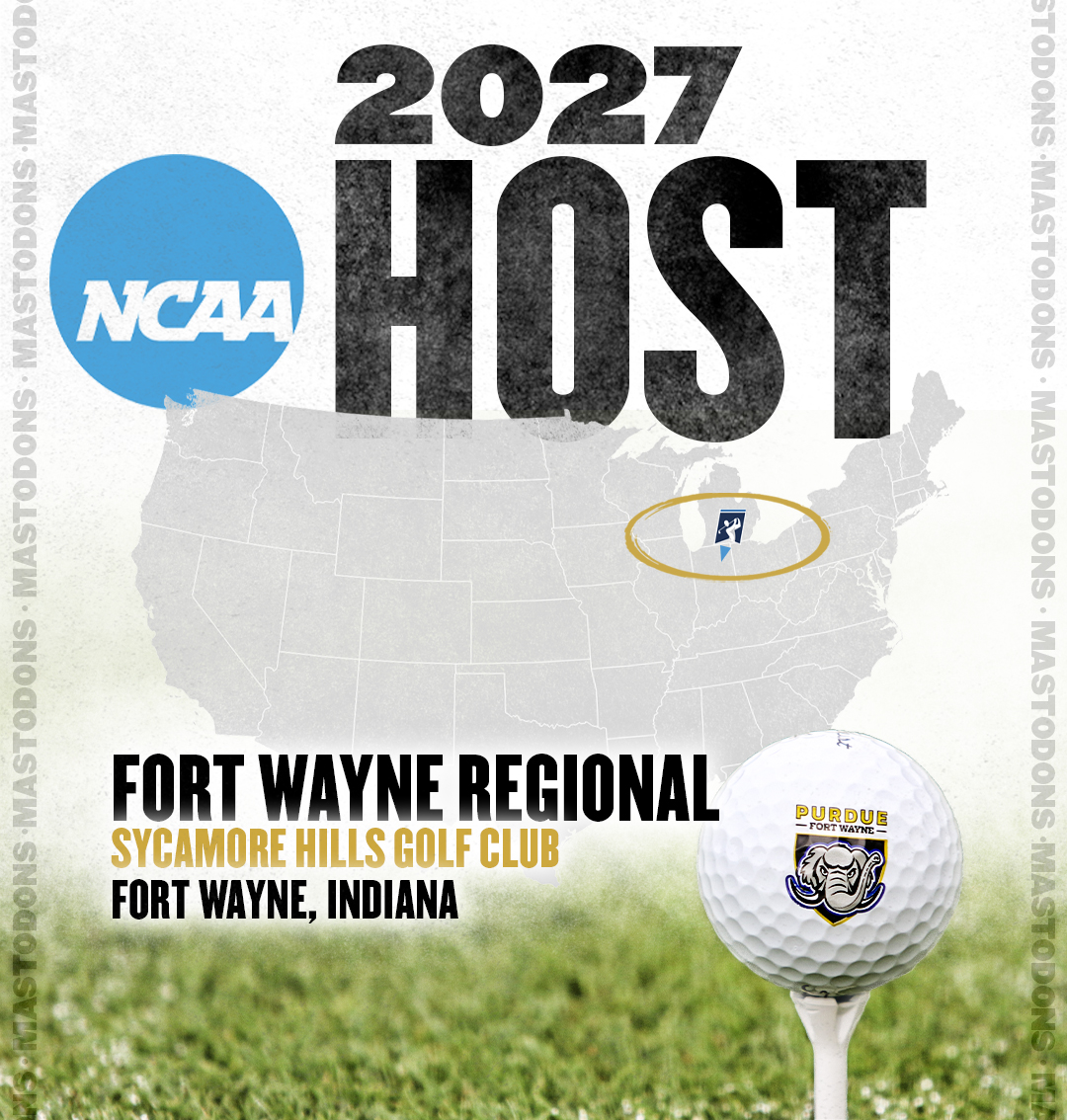 Purdue Fort Wayne Mastodons (@gomastodons) on Twitter photo Purdue Fort Wayne, in conjunction with <a href="/VisitFortWayne/">Visit Fort Wayne</a> and <a href="/SycamoreHillsFW/">Sycamore Hills Golf Club</a>, has been selected to host the 2027 NCAA Women's Golf Regional!
#FeelTheRumble Purdue Fort Wayne, in conjunction with <a href="/VisitFortWayne/">Visit Fort Wayne</a> and <a href="/SycamoreHillsFW/">Sycamore Hills Golf Club</a>, has been selected to host the 2027 NCAA Women's Golf Regional!
#FeelTheRumble
