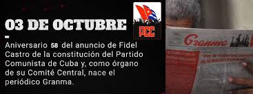 PChesalle's tweet photo. Un día como #Hoy 3 de octubre del 1965. #FidelCastro  anuncia la constitución del Partido Comunista de #Cuba y como órgano de su Comité Central, nace el periódico Granma.
#CubaViveEnSuHistoria #VillaClaraConTodos #CubaMined #EducaciónVillaClara #TenemosMemoria https://t.co/POzB1OCy7K