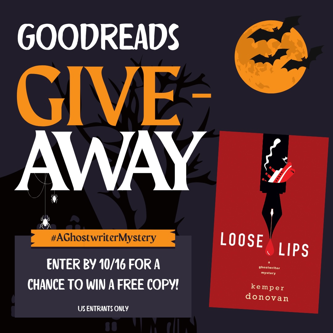 It's October, which means it's time for a spooooooky Goodreads giveaway for my upcoming #AGhostwriterMystery, Loose Lips, the second in the series! (U.S. entrants only.)
