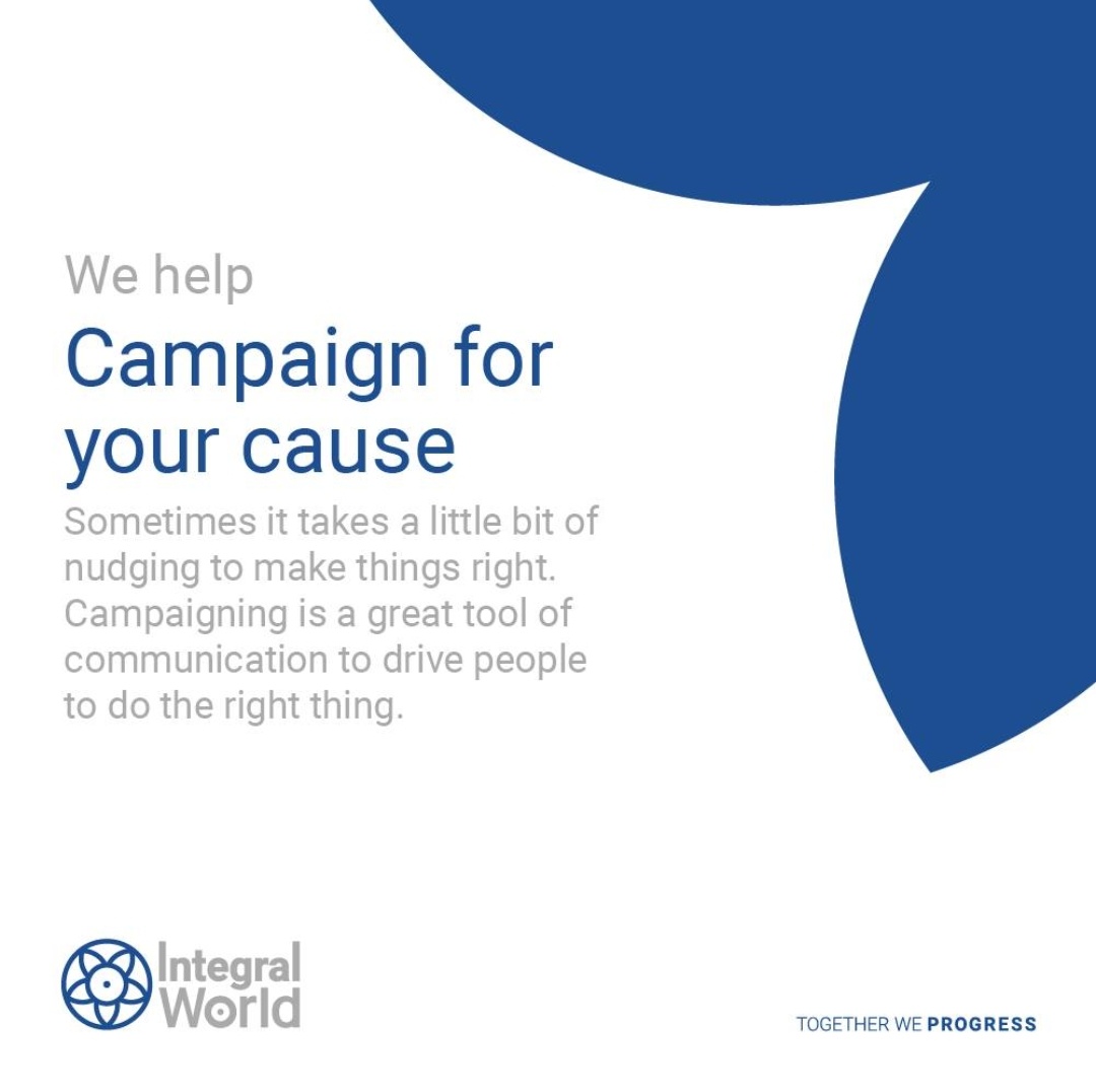 anintegralworld's tweet image. Campaigning for change isn't just about raising awareness and inspiring action.

At Integral World, we help you drive the right message to the right people, making a lasting impact.

#CampaignForChange #Sociallmpact #IntegralWorld