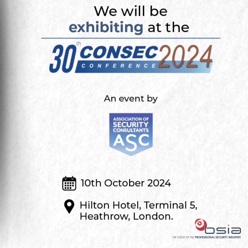 We are looking forward to next week's CONSEC, taking place on 10 Oct at Heathrow.

The team will be exhibiting and celebrating CONSEC's 30th anniversary with the theme 'Navigating Global
Supply Chain Risk in a Turbulent World.'

Register for free
lnkd.in/eK-AwfnT
