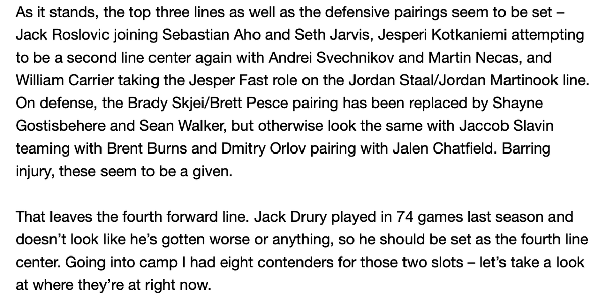 joeovies's tweet photo. Over on OG Fans, @MrWorkrate knows what really gets Canes fans all hot and bothered on a Wednesday in the middle of the NHL preseason -- 4th line speculation! https://t.co/X3Ttbprbp7 https://t.co/XyzyORIQ74