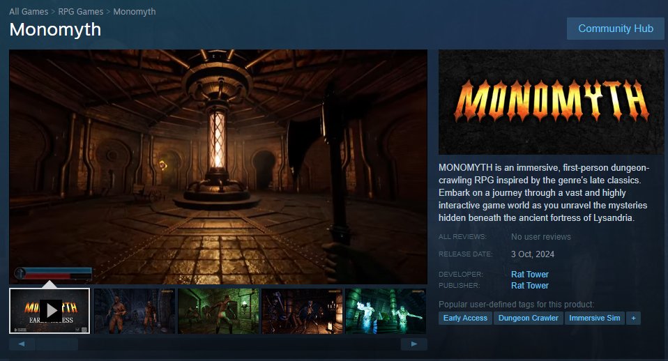 Only 24 hours left until #Monomyth releases on Steam &amp; GOG! 😬

#UnrealEngine #indiegame #gamedev