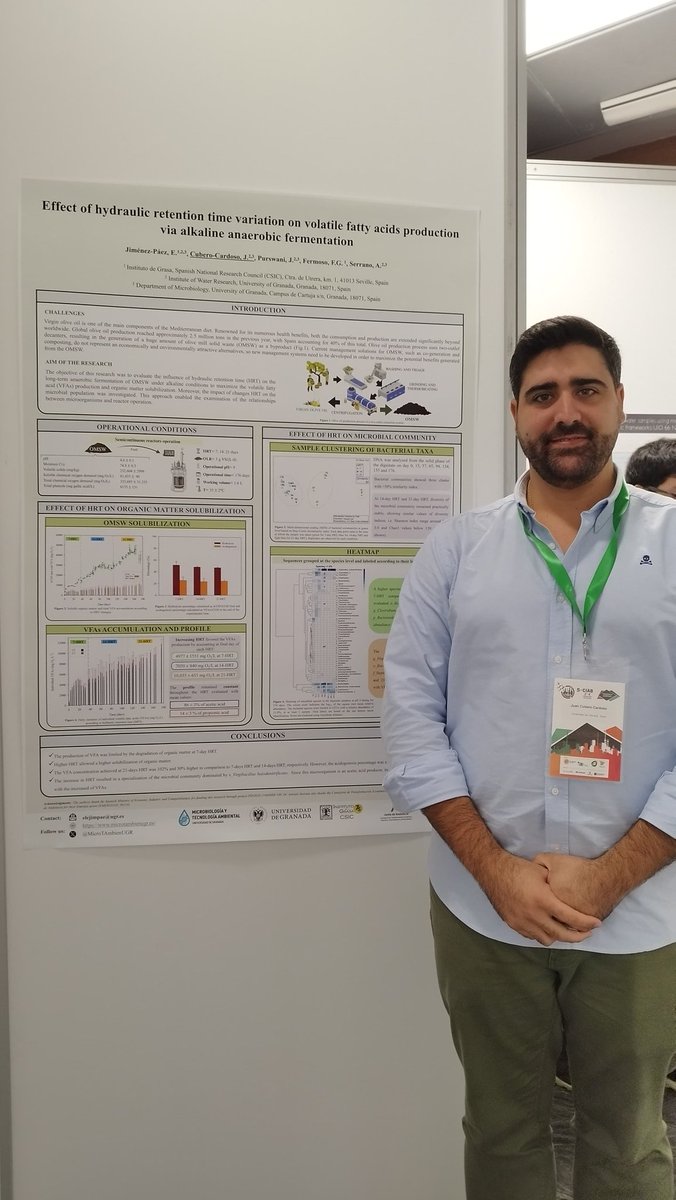 MicroTAmbienUGR's tweet photo. Our group members @SelegnaTR7 &amp; @juacubcar tañking about their work on anaerobic digestion at the 5th Iberoamerican Congress on Biorefineries, 2-4 october 2024, Jaén, Spain #5CIAB https://t.co/2B1YJdPLVA