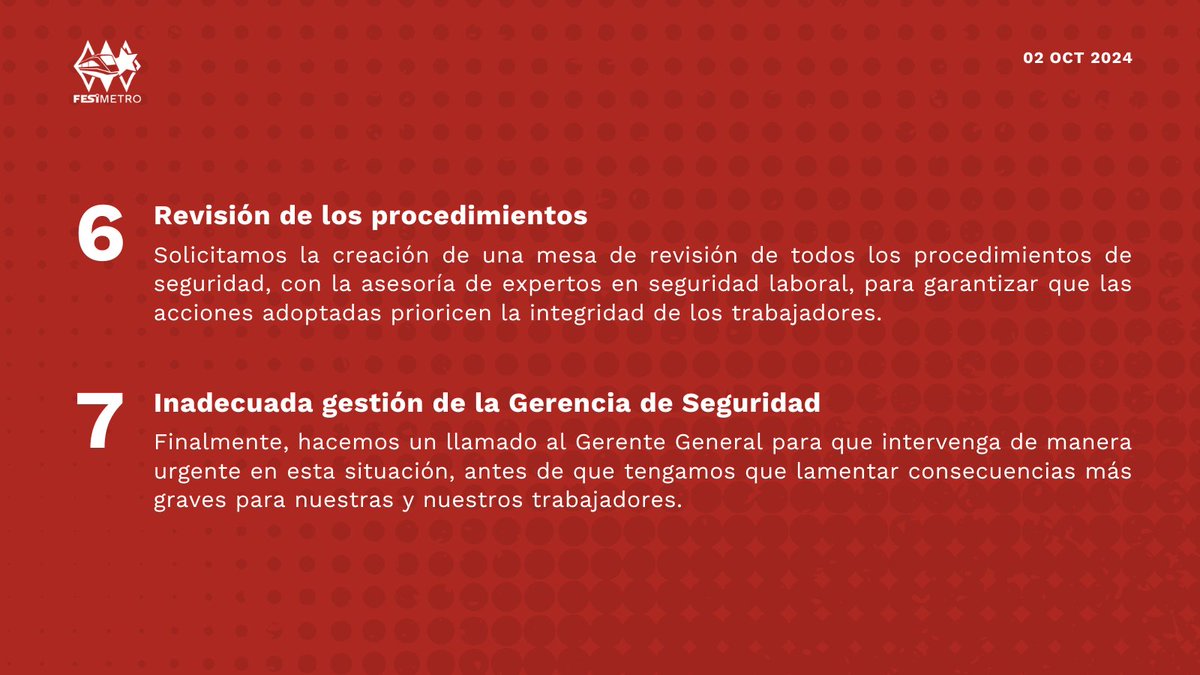 Federación de Sindicatos de Metro tweet media