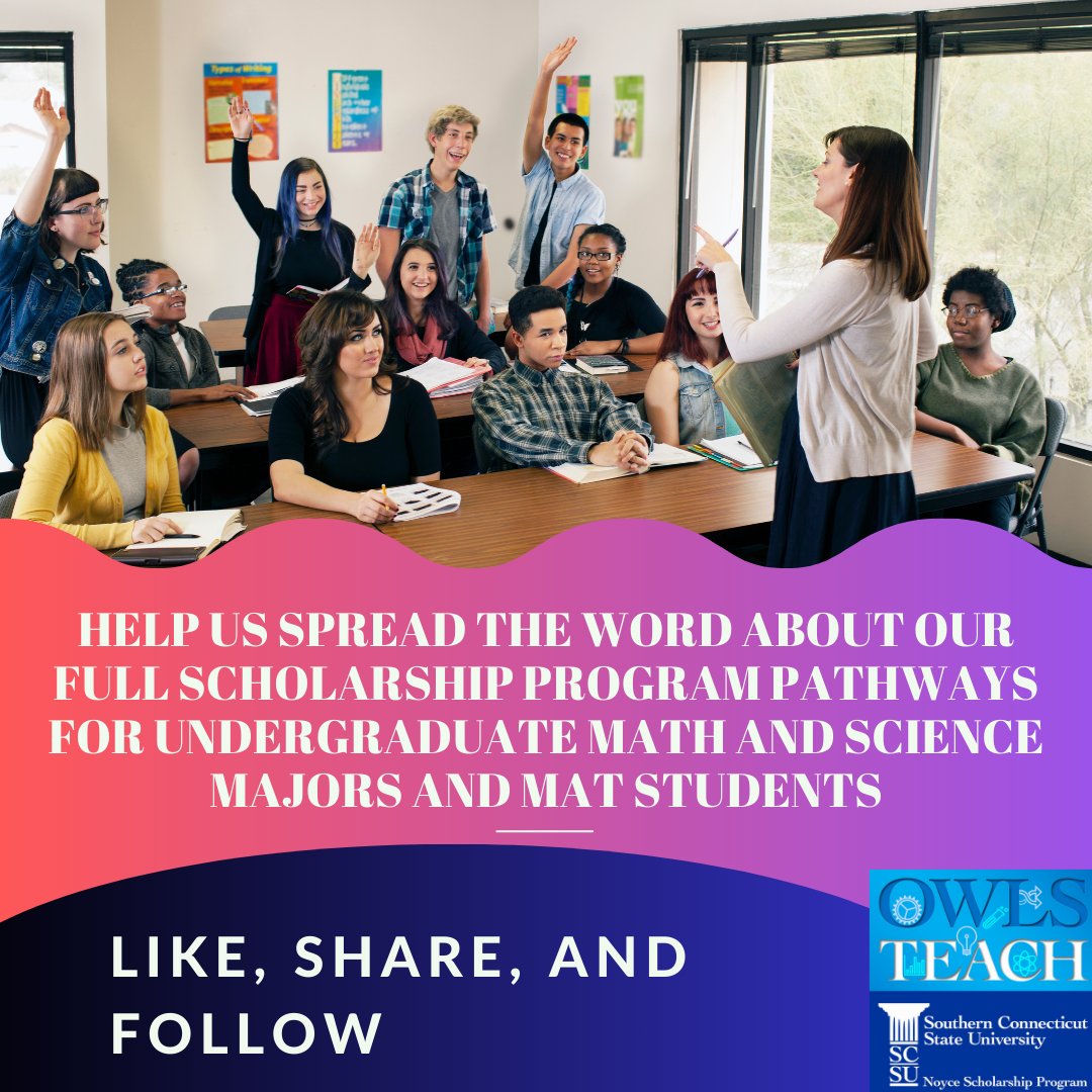 Help us spread the word!

<a href="/SCSU/">Southern Connecticut State University 🦉</a> <a href="/SouthernGPS/">SCSU Graduate & Professional Studies</a> <a href="/CTStateEdu/">Connecticut State Community College</a> #STEMeducation #SCSU #SouthernCT #NoyceScholarship