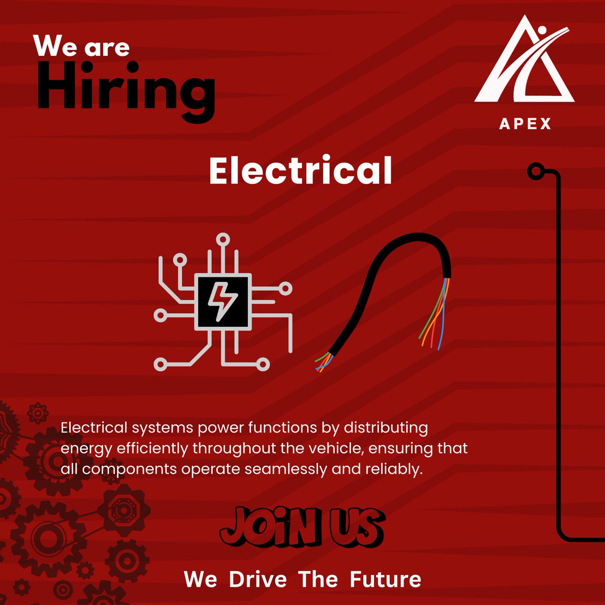 apexrte's tweet photo. فريق Electrical عندنا هو اللي بيضمن إن كل مكون في العربية يشتغل بكفاءة وبشكل سلس، لأن الأنظمة الكهربائية هي اللي بتوزع الطاقة في كل جزء في العربية

احنا مستنيينك عشان نبني مع بعض مستقبل السيارات الكهربائية 

ما تنساش تملى الفورم !💪
https://t.co/foRRMdfU3T

#We_Drive_The_Future https://t.co/xVX3LYPdUC