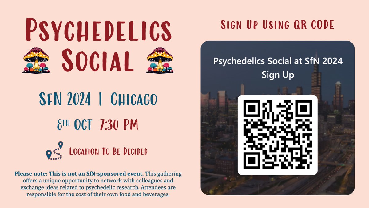Amartya Pradhan (@amartyapradhan) on Twitter photo 🥁DRUMROLLS 🥁 Taking baton from <a href="/JasterAlaina/">Alaina Jaster, PhD</a>, <a href="/JonahPadawer/">Jonah Padawer-Curry</a> and I are hosting a #Psychedelics Social at #sfn2024 🧠. Do sign up and join us if you are around! <a href="/SfNtweets/">Society for Neuroscience (SfN)</a>
Sign up here (or scan QR code): forms.office.com/r/Ev6Tf5DvKQ. 🥁DRUMROLLS 🥁 Taking baton from <a href="/JasterAlaina/">Alaina Jaster, PhD</a>, <a href="/JonahPadawer/">Jonah Padawer-Curry</a> and I are hosting a #Psychedelics Social at #sfn2024 🧠. Do sign up and join us if you are around! <a href="/SfNtweets/">Society for Neuroscience (SfN)</a>
Sign up here (or scan QR code): forms.office.com/r/Ev6Tf5DvKQ.