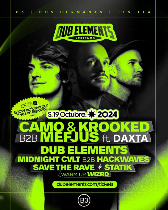 HOUSE ANDÚJAR (@houseandujar) on Twitter photo Desvelado el cartel completo para el Show Debut de <a href="/CamoKrooked/">Camo & Krooked</a> y <a href="/martinmefjus/">MEFJUS</a> en España, gracias a <a href="/DubElements/">DUB↯ELEMENTS</a> 🙌
houseandujar.com/2024/10/02/se-… Desvelado el cartel completo para el Show Debut de <a href="/CamoKrooked/">Camo & Krooked</a> y <a href="/martinmefjus/">MEFJUS</a> en España, gracias a <a href="/DubElements/">DUB↯ELEMENTS</a> 🙌
houseandujar.com/2024/10/02/se-…