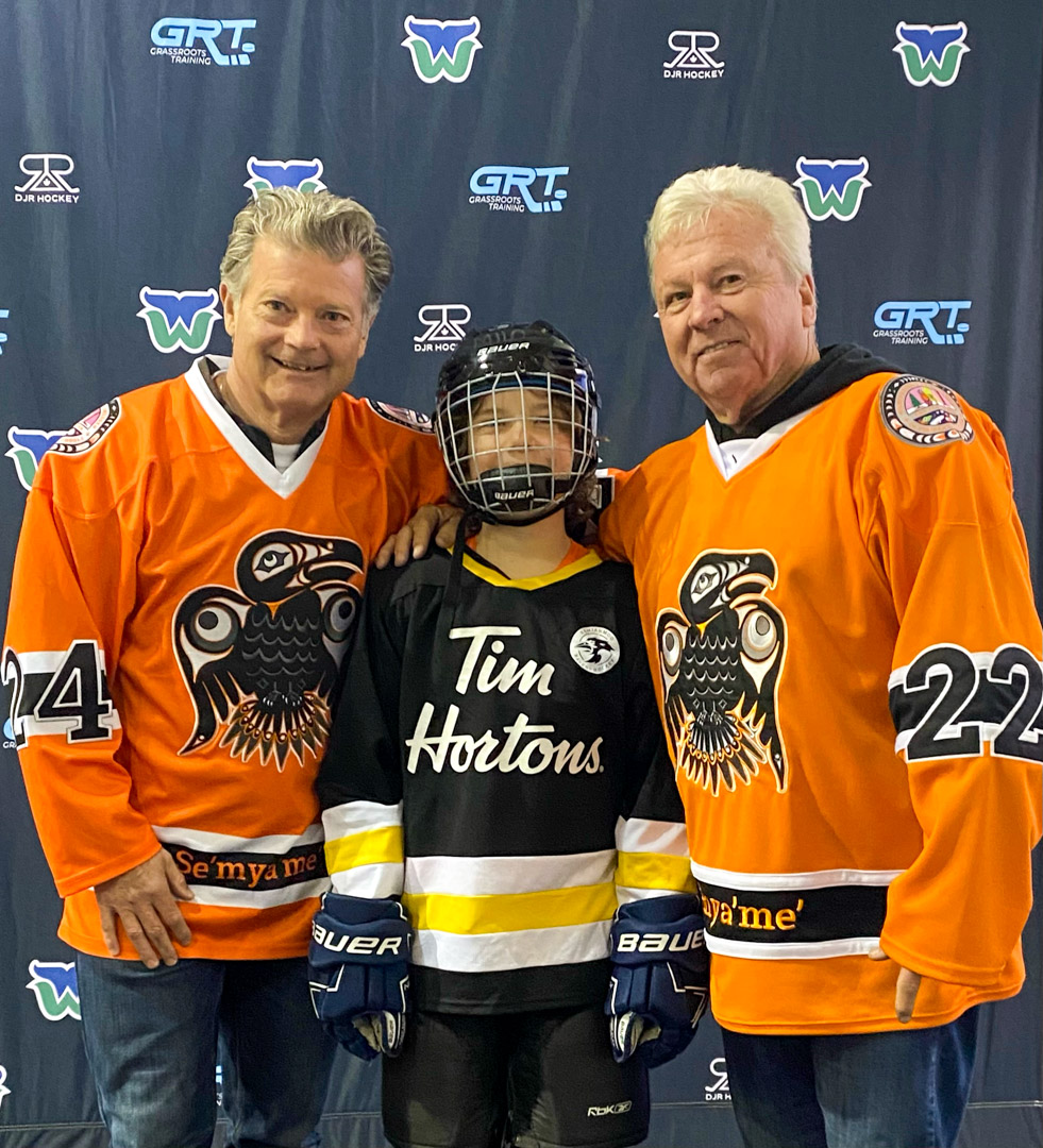 Monday afternoon, <a href="/SemiahmooRavens/">Semiahmoo Ravens Hockey</a>  Exec. Dir. Scott Ackles &amp; Whalers Founder  Ronnie Paterson were on hand to honour the children who never returned home &amp; survivors of residential schools &amp; their families and communities.

#EveryChildMatters
<a href="/SemiahmooFN/">Semiahmoo First Nation</a>  
@irsssbc