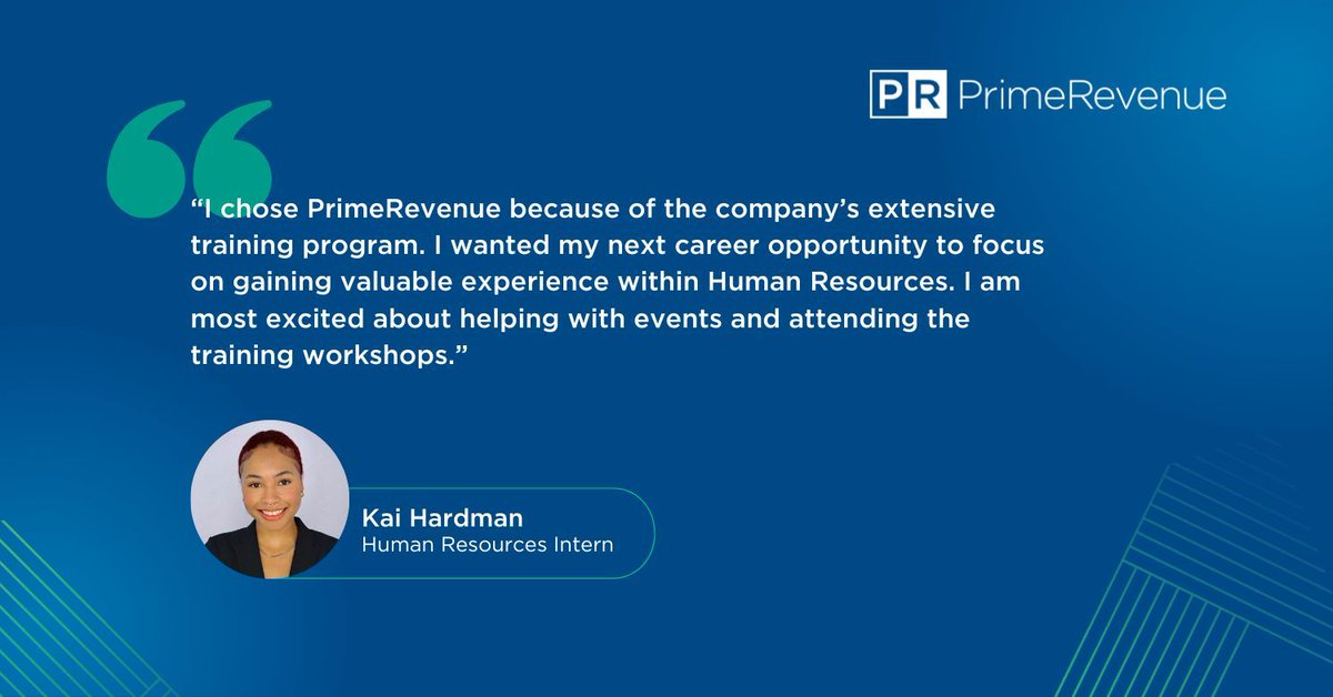We’re excited to welcome Kai Hardman to our TEAM! With her expertise, we’re looking forward to achieving great things together. Please join us in giving Kai a warm welcome to the PrimeRevenue TEAM!