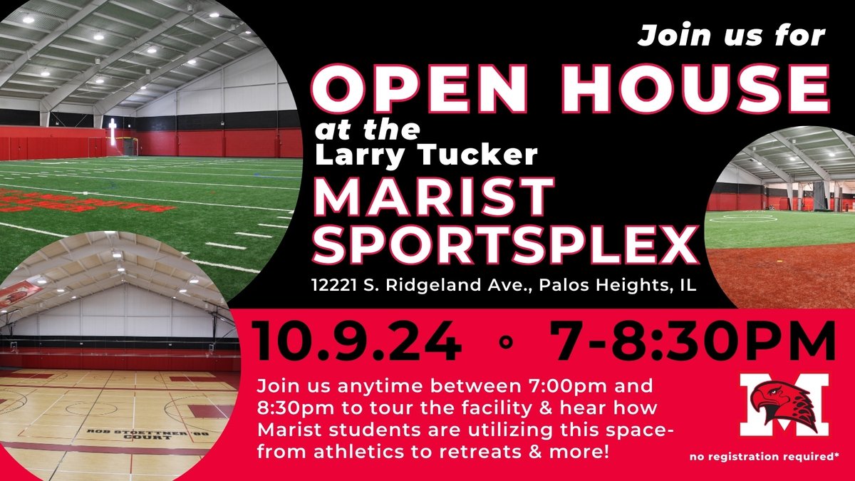 Future RedHawks: Join us next Wednesday, October 9 for an Open House at the Larry Tucker Marist SportsPlex! Stop by anytime between 7 and 8:30pm to tour the facility and hear how Marist students are utilizing this space, See you there!