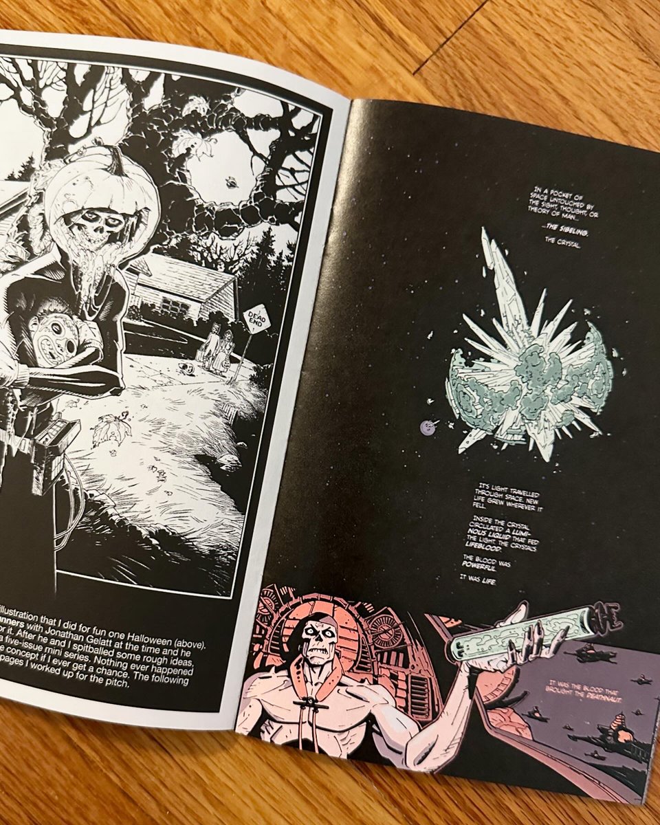 AndrewKrahnke's tweet photo. Updated my shop, I added the all-new ashcan/zine RECOMBOBULATED. It’s a collection of comics, sketches and pin-ups from over the years. 36 pages, B&W and color. I also found a box of the OG #BLOODRIK ashcans so they’re available while they last! #makemorecomics https://t.co/f89AJvtsKm