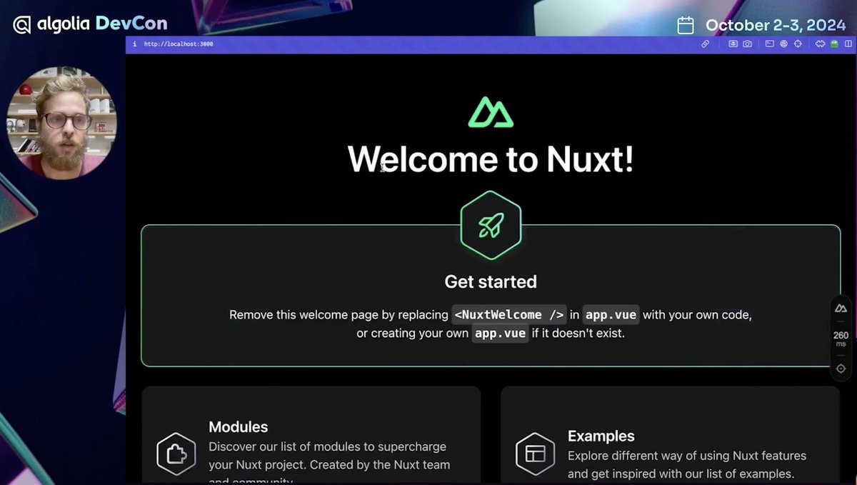 algolia's tweet image. 📢✨Introducing Algolia Ambassador, @MatteoRigoni&apos;s tailor made implementation of #InstantSearch for @nuxt_js 3 — an SSR first solution for #AlgoliaInstantSearch!

Tune-in to his #AlgoliaDevCon session on Stage 2 NOW to see it in ACTION 🎬 → ringcentr.al/3XT2e7g