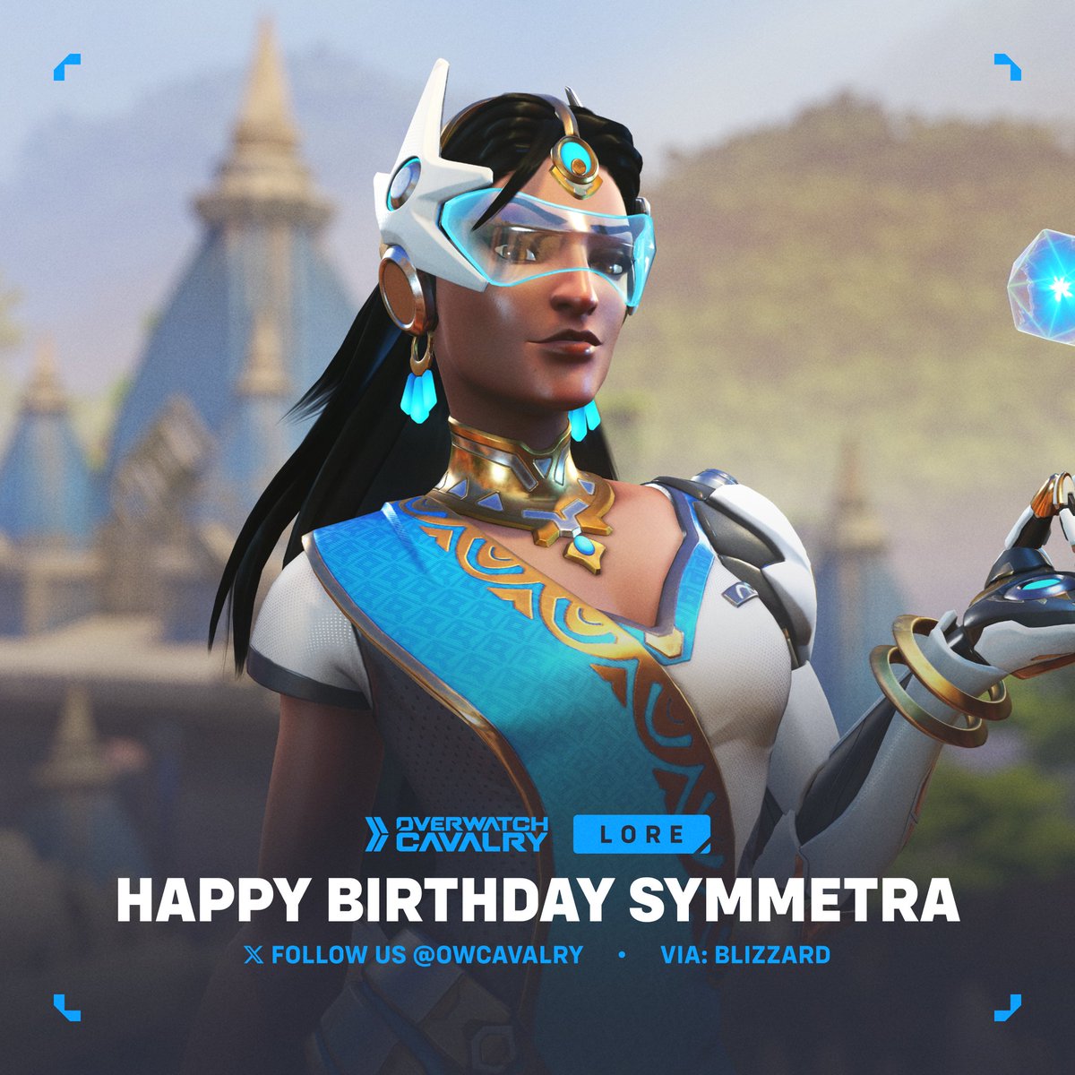 OWCavalry's tweet photo. Happy Birthday to Symmetra, the visionary architect of #Overwatch2 🔷 https://t.co/FzTh74x61V