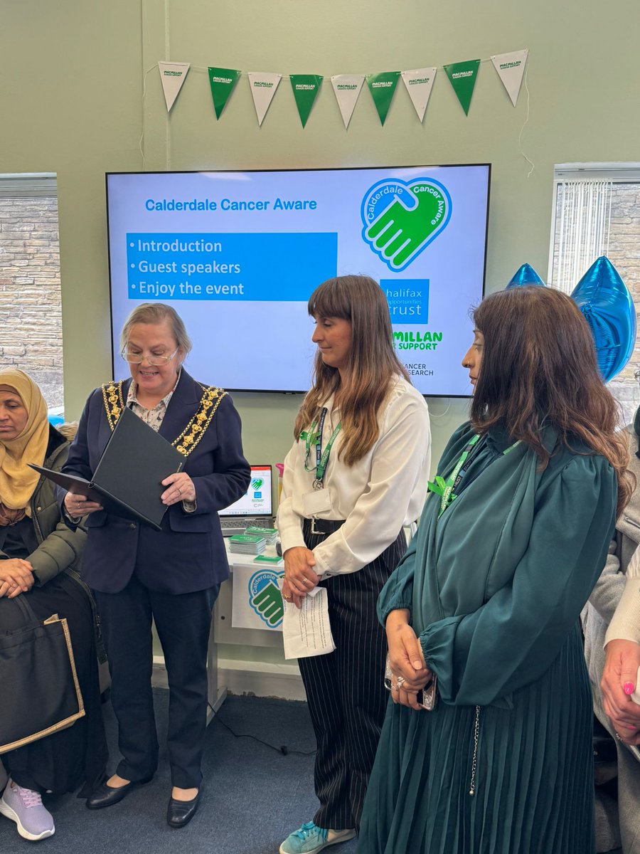 HOT_StayingWell (@hstayingwell) on Twitter photo We are really pleased to launch our Calderdale Cancer Aware project in partnership with <a href="/macmillancancer/">Macmillan Cancer Support</a> it was a fantastic turnout with a special thanks to Cllr Ann Kingston (Mayor) Cllr Shakir Saghir & Cllr Rahat Khan for their support. #Community #health #WellbeingWednesday We are really pleased to launch our Calderdale Cancer Aware project in partnership with <a href="/macmillancancer/">Macmillan Cancer Support</a> it was a fantastic turnout with a special thanks to Cllr Ann Kingston (Mayor) Cllr Shakir Saghir & Cllr Rahat Khan for their support. #Community #health #WellbeingWednesday