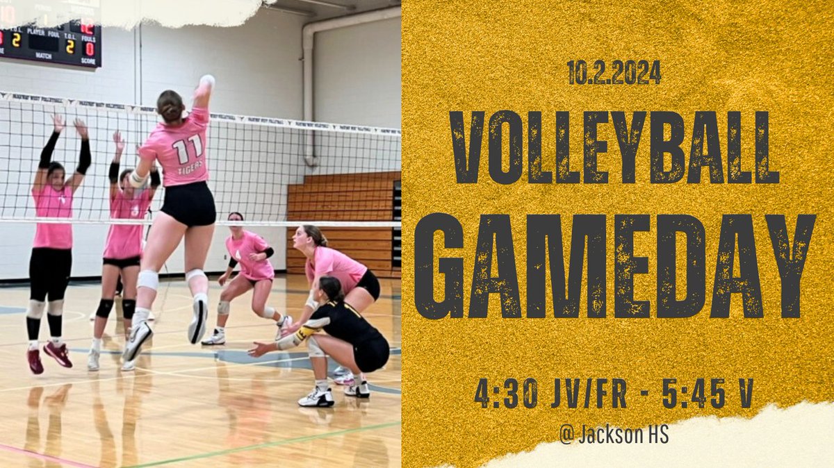 GAMEDAY!!
The Tigers are on the road, headed to Jackson to take on the Indians! JV &amp; Fr start off the night with first serves at 4:30!!

<a href="/OHS_Tigers/">Oakville High School</a> <a href="/BCzuppon/">Becky Czuppon, OHS A.D.</a>