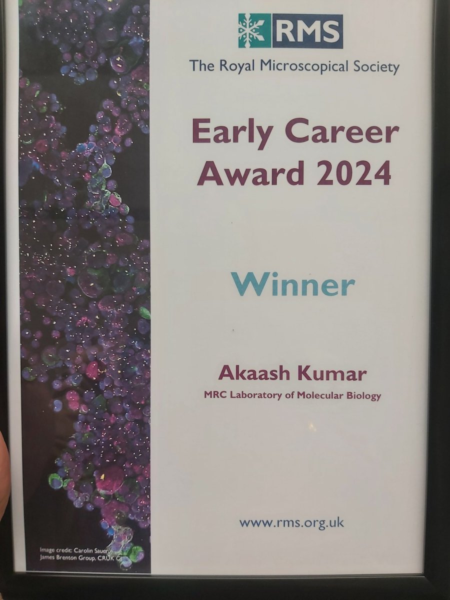 Akaash Kumar (@_akaash_kumar) on Twitter photo Very proud to have won the Early Career Award from the <a href="/RoyalMicroSoc/">RMS</a>!
Had a great day at the AGM and heard some fantastic talks! Science is a team effort so thanks to <a href="/JamesDManton/">James Manton</a> @DeriveryLab <a href="/KerrieMcNally1/">Kerrie McNally</a> <a href="/MeganClapperton/">Dr Megan Clapperton (she/her)🇪🇺</a> and our collaborators (as well as my wife/family)! Very proud to have won the Early Career Award from the <a href="/RoyalMicroSoc/">RMS</a>!
Had a great day at the AGM and heard some fantastic talks! Science is a team effort so thanks to <a href="/JamesDManton/">James Manton</a> @DeriveryLab <a href="/KerrieMcNally1/">Kerrie McNally</a> <a href="/MeganClapperton/">Dr Megan Clapperton (she/her)🇪🇺</a> and our collaborators (as well as my wife/family)!