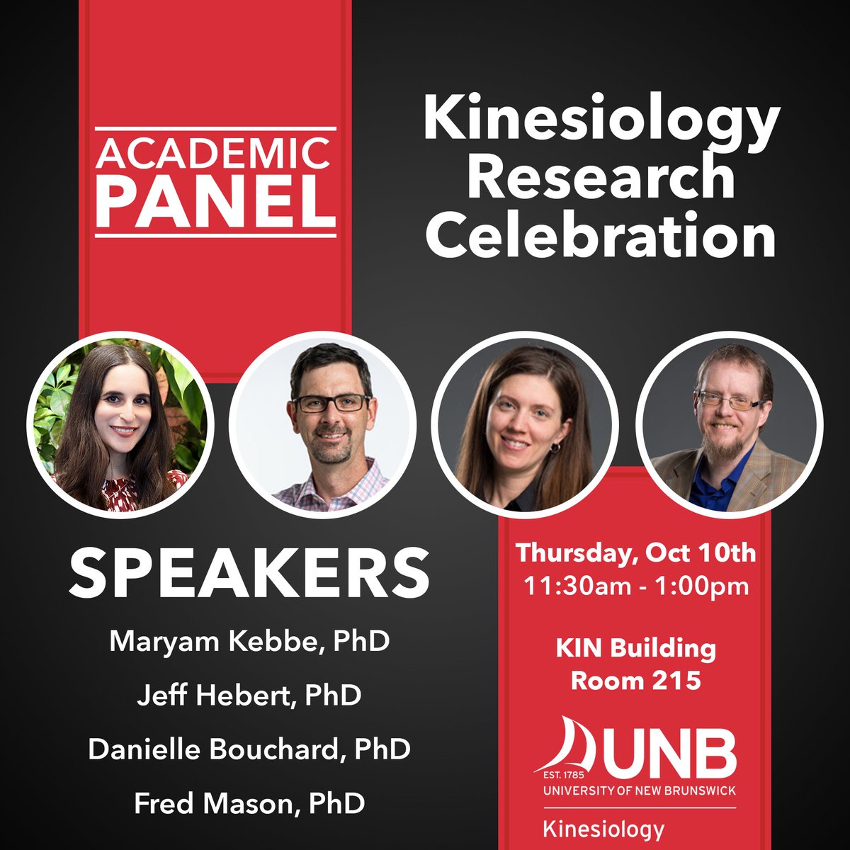 CELLAB (@unb_cellab) on Twitter photo Join us for the <a href="/KinUNB/">UNB Kinesiology</a> Kinesiology Research Celebration part of <a href="/UNB/">UNB</a>'s upcoming Research Celebration Week!
Discover cutting-edge insights, network with experts, and enjoy great food! Don’t miss out on an inspiring day of innovative discovery💡
<a href="/DrKebbe/">Maryam Kebbe, PhD</a> <a href="/jhebertphd/">Jeff Hébert</a> <a href="/BouchardDR3/">Danielle Bouchard</a> Join us for the <a href="/KinUNB/">UNB Kinesiology</a> Kinesiology Research Celebration part of <a href="/UNB/">UNB</a>'s upcoming Research Celebration Week!
Discover cutting-edge insights, network with experts, and enjoy great food! Don’t miss out on an inspiring day of innovative discovery💡
<a href="/DrKebbe/">Maryam Kebbe, PhD</a> <a href="/jhebertphd/">Jeff Hébert</a> <a href="/BouchardDR3/">Danielle Bouchard</a>