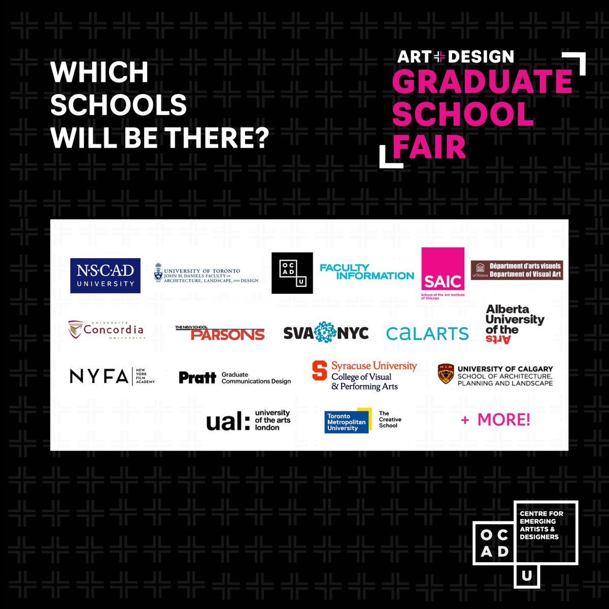Don’t miss the Art &amp; Design Graduate School Fair at @ocaduniversity on October 10th! Come and meet with a variety of North America and Europe’s best art and design universities and learn more their graduate program offerings. #gradschool 
Learn more: ocadu.ca/gradschoolfair