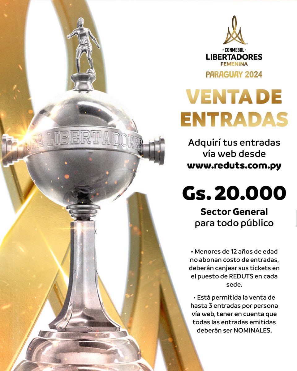APFOficial's tweet photo. ¡Se juega en nuestro país! 🏆

👉 Se viene la CONMEBOL @LibertadoresFEM 2024. ¡Apoyá a tu equipo y adquirí tus entradas en la web de @RedUTS_Py 🙌!

🎫 https://t.co/Nv7Iz0xI0Y
🎫 https://t.co/z1DYcRHFg6

#LaGloriaEsDeEllas ⚽ https://t.co/VQ9E1ZgpP1