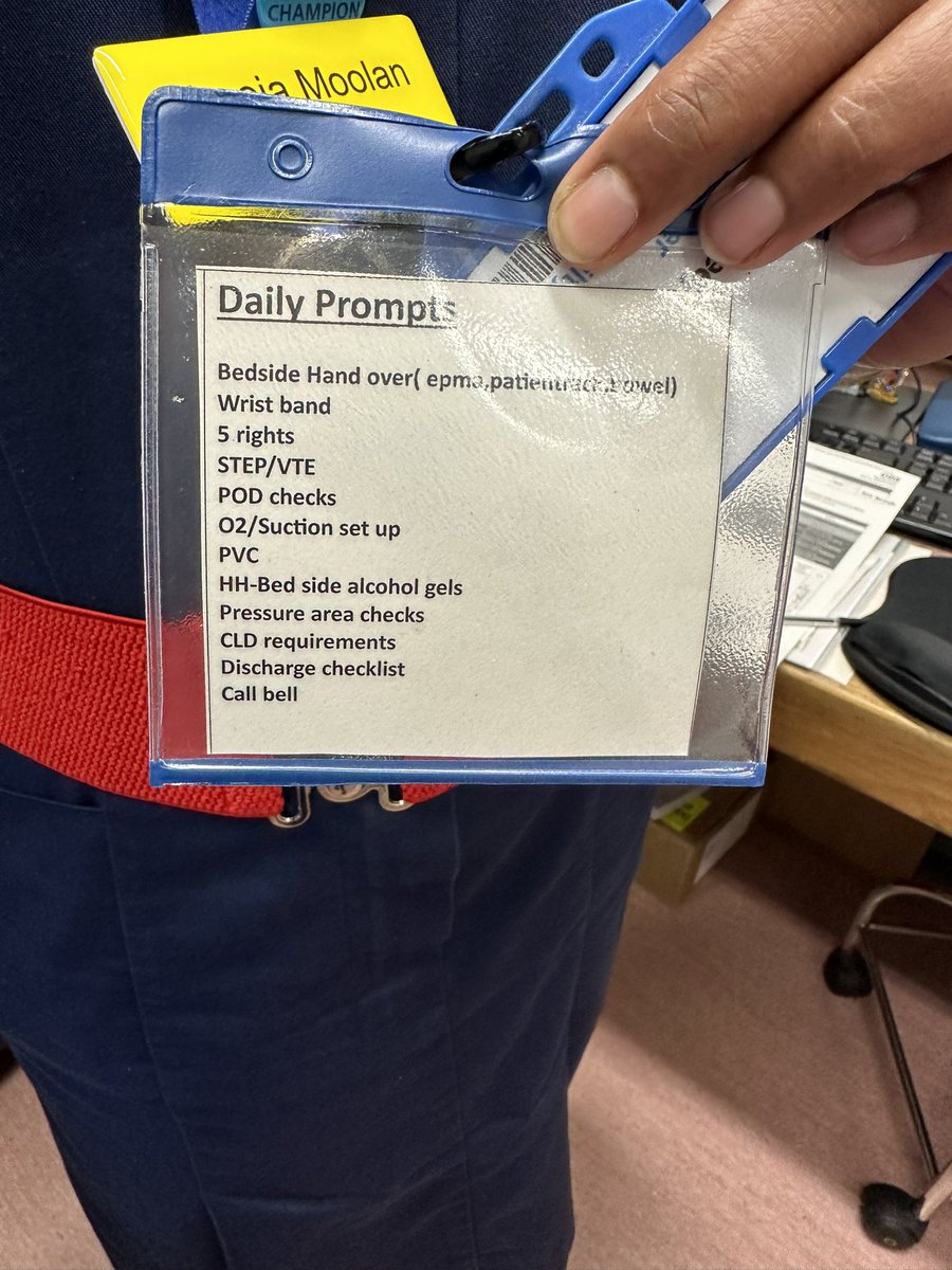 Katy Howe (@katyhow97717841) on Twitter photo Great daily prompts for all
Staff to follow on AFU to ensure patient safety! Well done seeja for initiating this <a href="/Li60022052/">Li Wang</a> <a href="/SheejaMoolan/">Sheeja Moolan</a> <a href="/PhillipsJackee/">jacqueline phillips</a> <a href="/Jaynesc68/">Jayne Cooper</a> @SomeretSafety Great daily prompts for all
Staff to follow on AFU to ensure patient safety! Well done seeja for initiating this <a href="/Li60022052/">Li Wang</a> <a href="/SheejaMoolan/">Sheeja Moolan</a> <a href="/PhillipsJackee/">jacqueline phillips</a> <a href="/Jaynesc68/">Jayne Cooper</a> @SomeretSafety