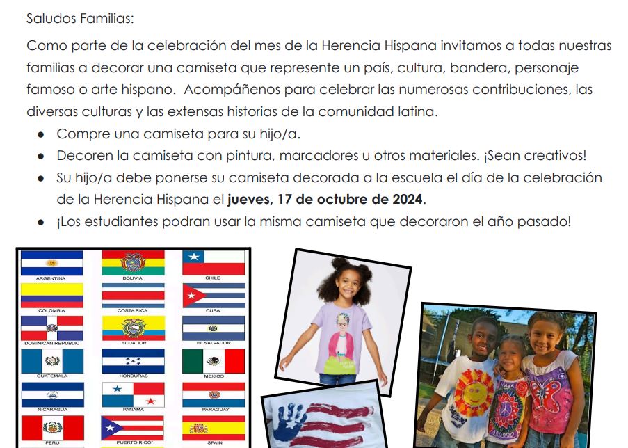 Red Bank Primary (@rbpseagles) on Twitter photo Hispanic Heritage Month is from 9/15-10/15. Participate in our schoolwide t-shirt project & have fun! 📢El mes de la Herencia Hispana se celebra desde el 15 de sept hasta 15 de oct. Participe en el proyecto de camisetas y diviértete! <a href="/RedBankSup/">Dr. Jared Rumage</a> <a href="/DreamBigRB/">Luigi Laugelli</a> #RBBisBIA Hispanic Heritage Month is from 9/15-10/15. Participate in our schoolwide t-shirt project & have fun! 📢El mes de la Herencia Hispana se celebra desde el 15 de sept hasta 15 de oct. Participe en el proyecto de camisetas y diviértete! <a href="/RedBankSup/">Dr. Jared Rumage</a> <a href="/DreamBigRB/">Luigi Laugelli</a> #RBBisBIA