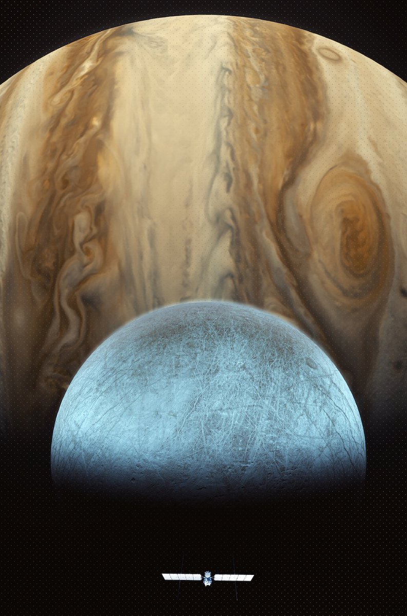 EuropaClipper's tweet photo. Dreaming of Europa on a #WallpaperWednesday 

Full-size downloads: https://t.co/fpJFkGUr1D https://t.co/D563FWE4uR