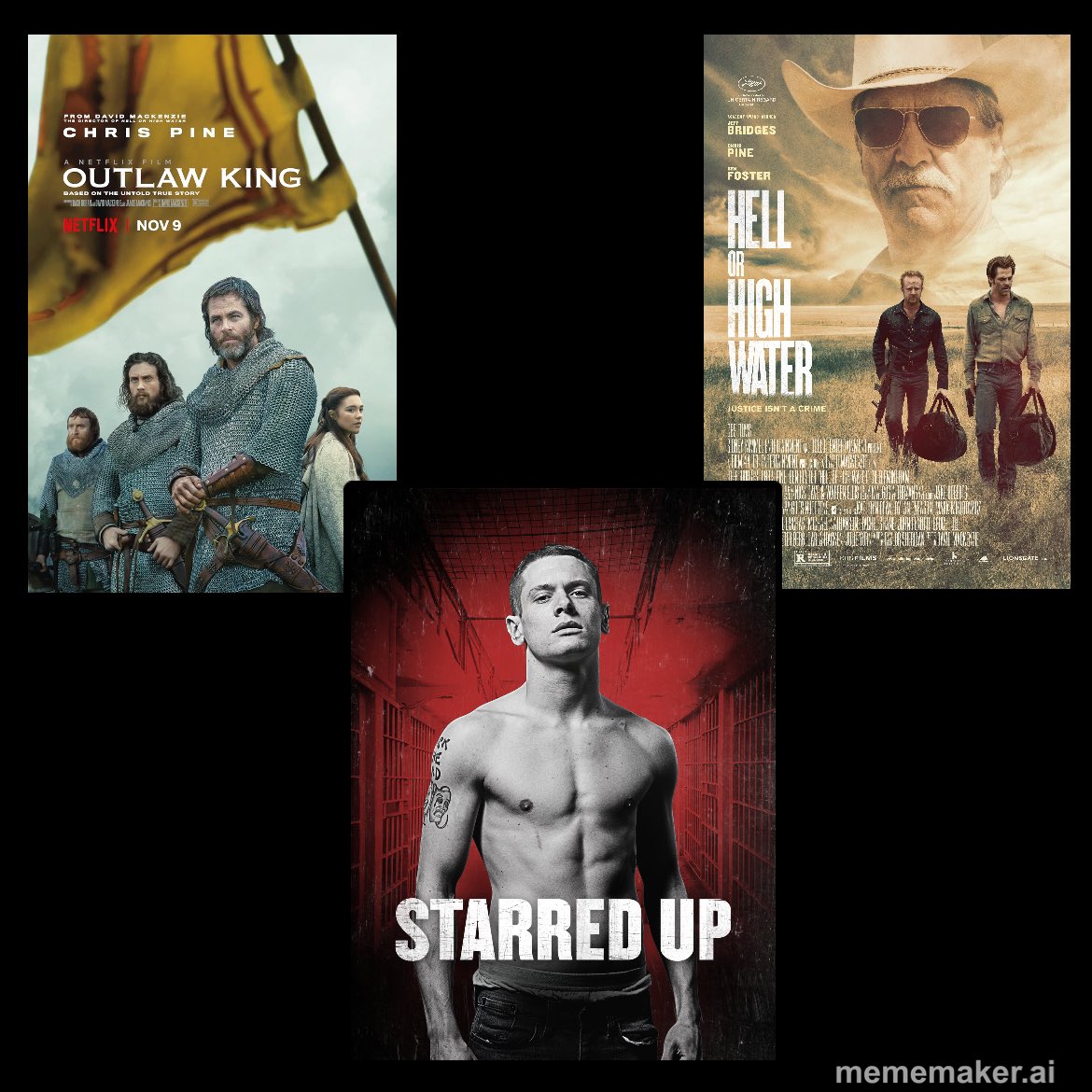 Sniperwolfstar1's tweet photo. #davidmackenzie #starredup #theoutlawking #hellorhighwater #chooseyourchampion #chooseone #pickone #saibladenation #harddecision #whichoneisyourfavourite #poll #moviemayhem https://t.co/gg7zNShqk3